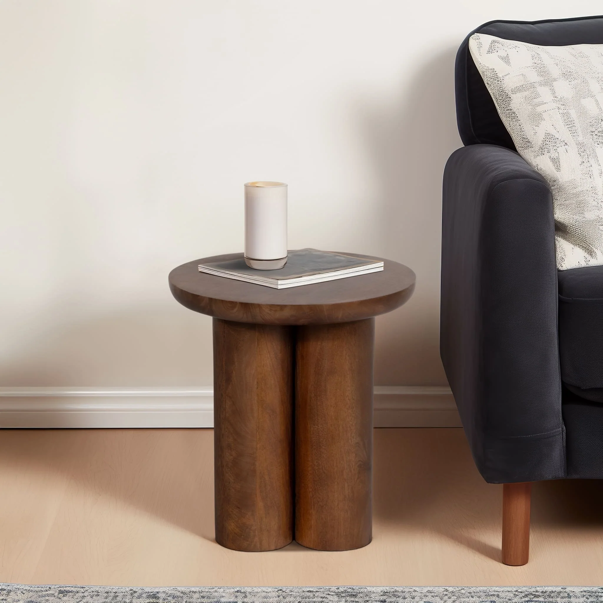 Wood, 18" Scandinavian Side Table, Brown - Image 10