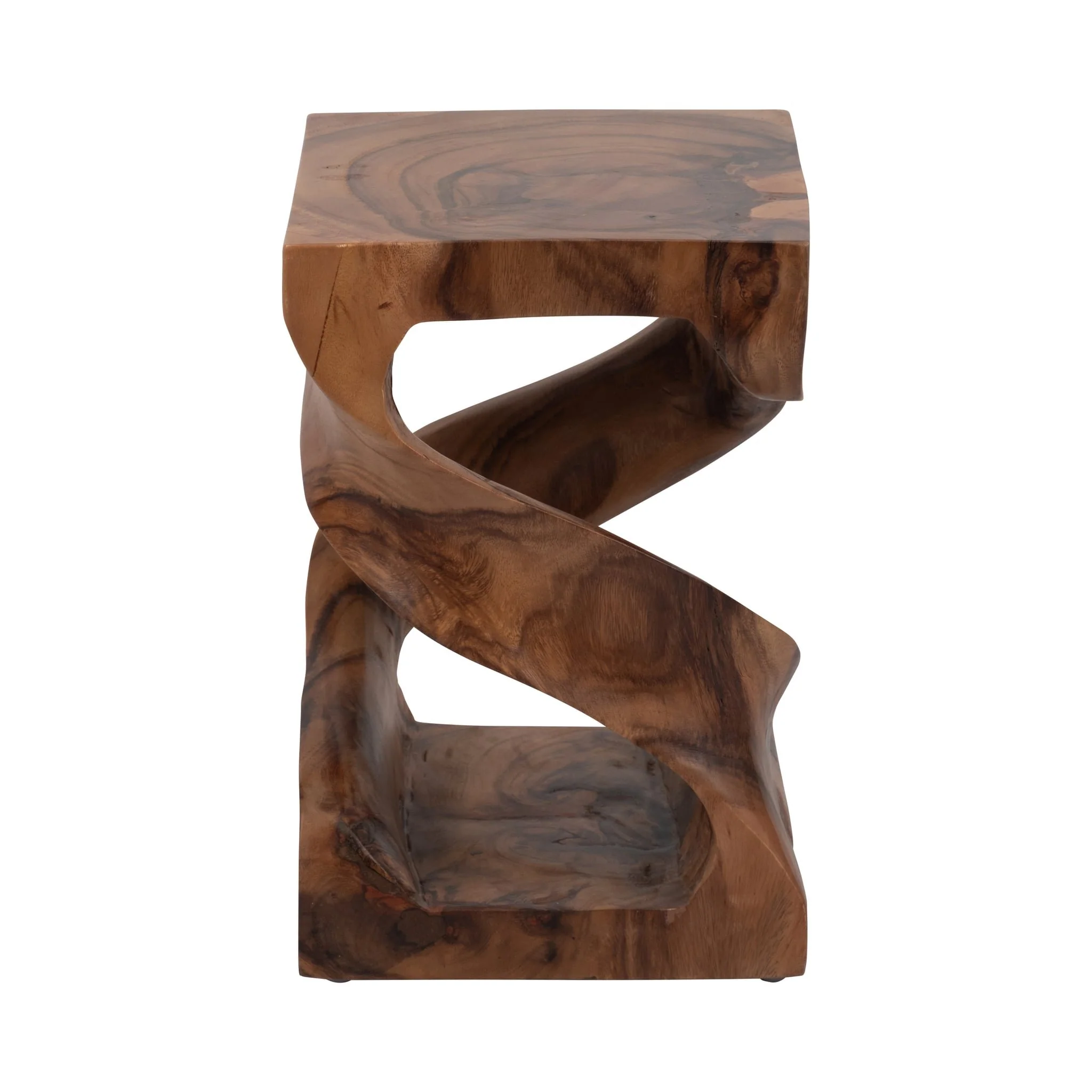 Wood, 18" Twisted Accent Table, Natural - Image 3