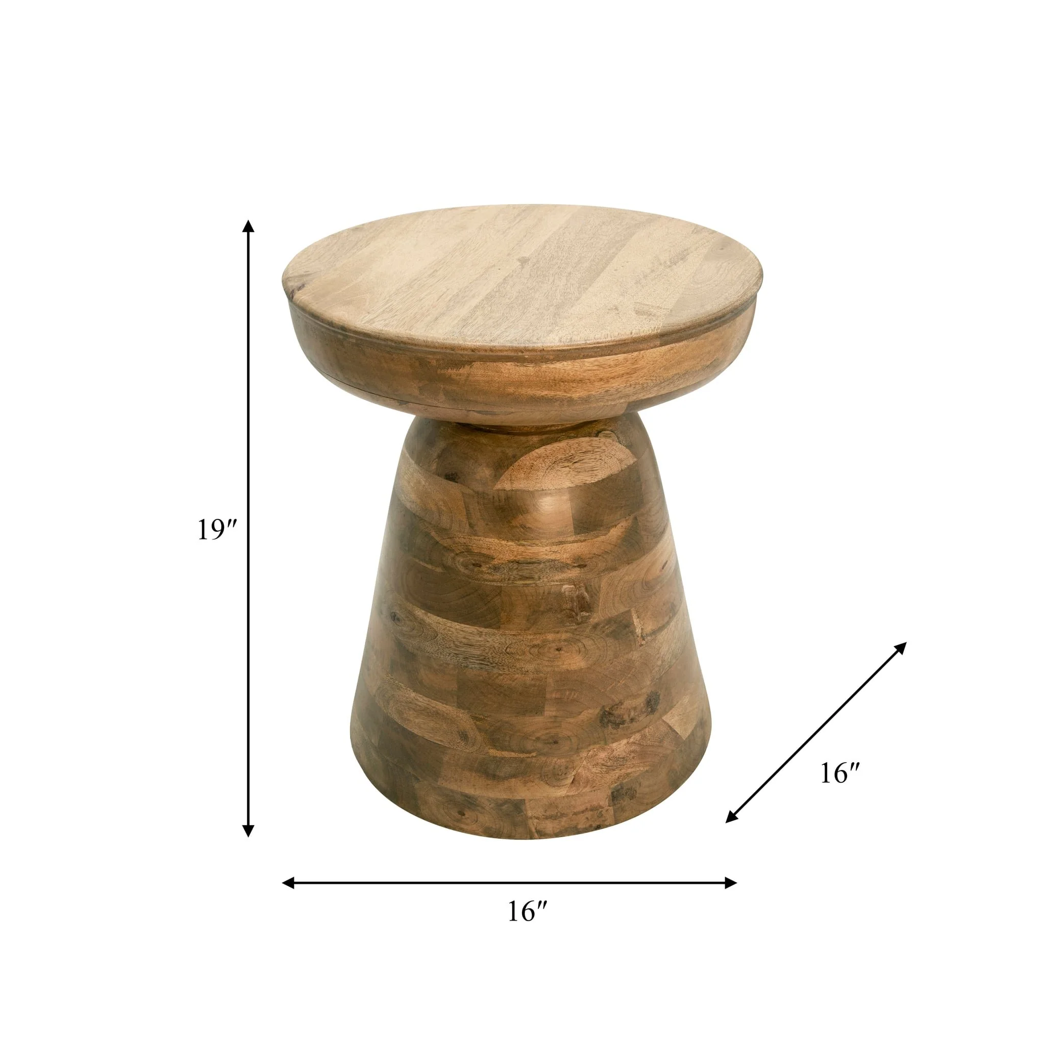 Wood 19" Side Table, Brown - Image 4