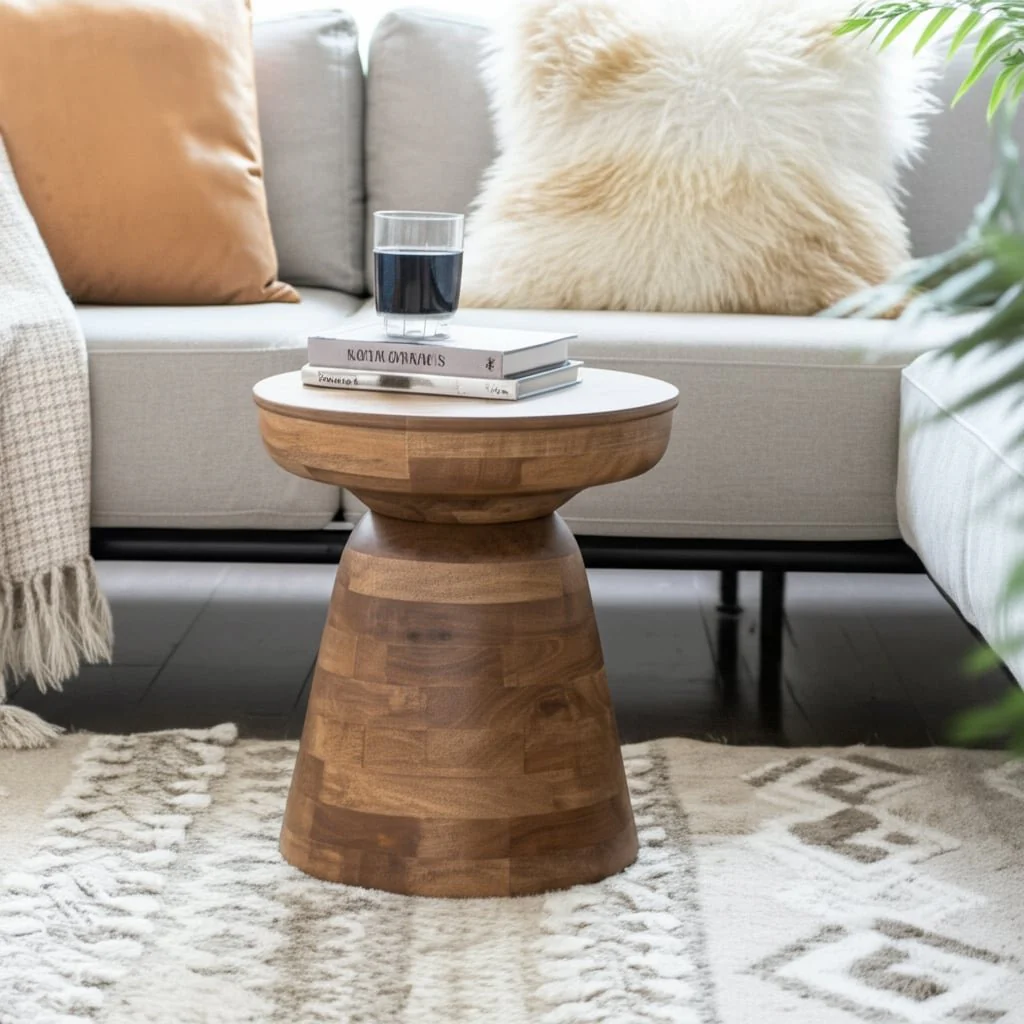 Wood 19" Side Table, Brown - Image 9