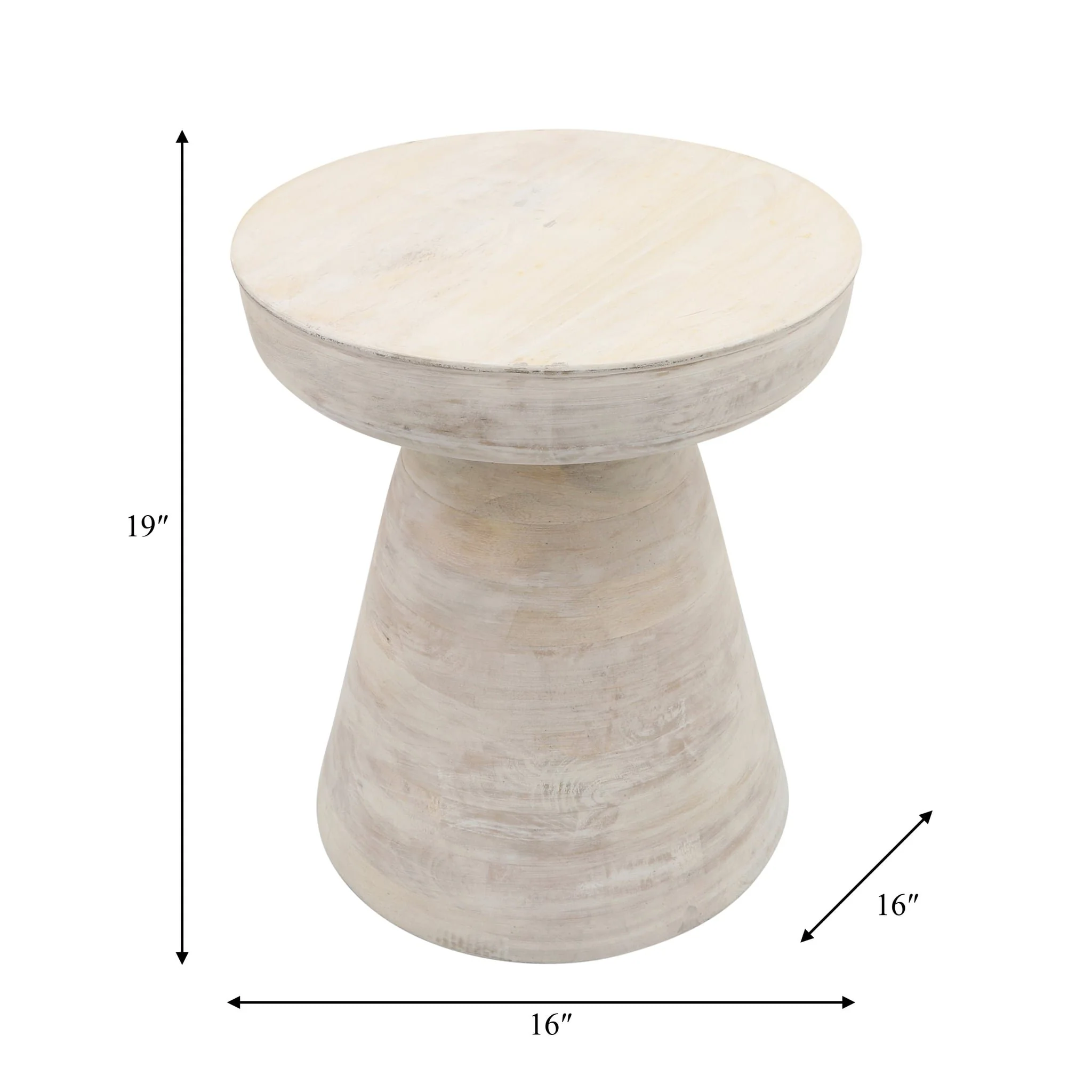 Wood, 19" Side Table, White - Image 5