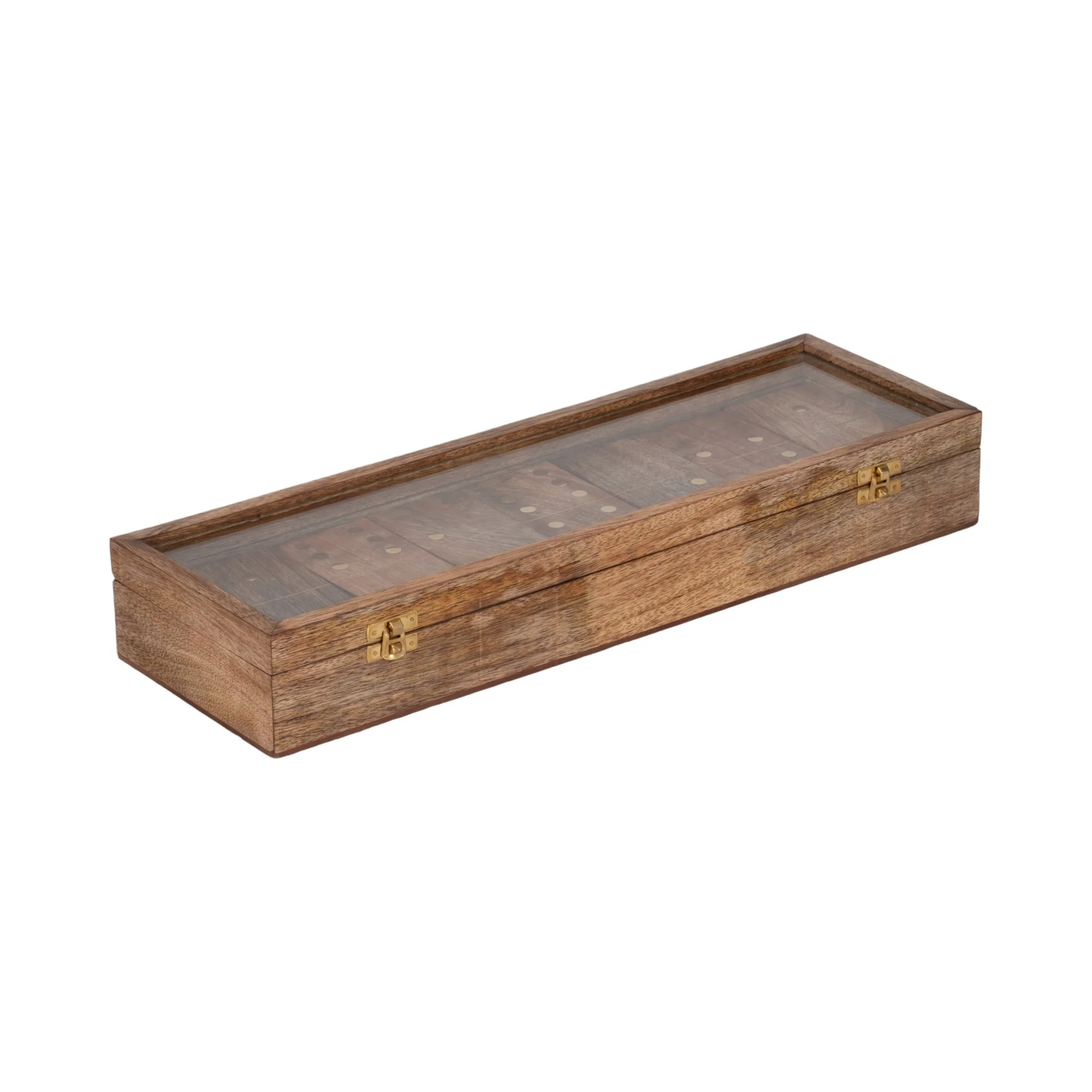 Wood, 19x6 Dominoes Box, Brown - Image 4