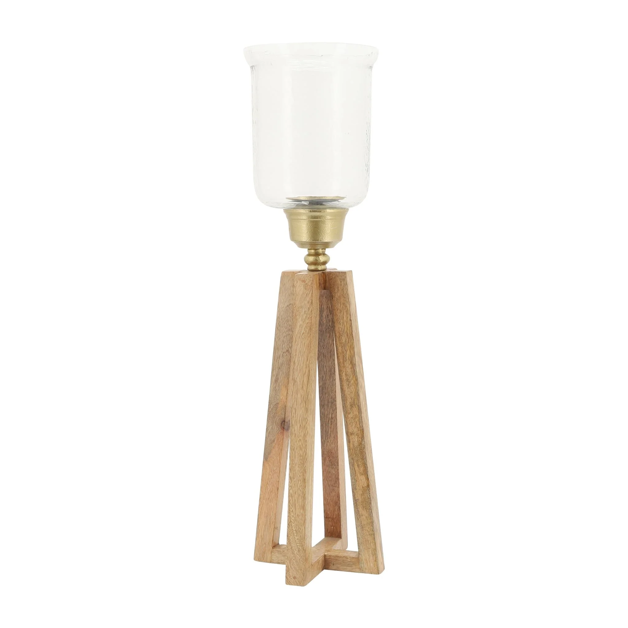 Wood, 23"h Torch Candle Holder, Natural - Image 2