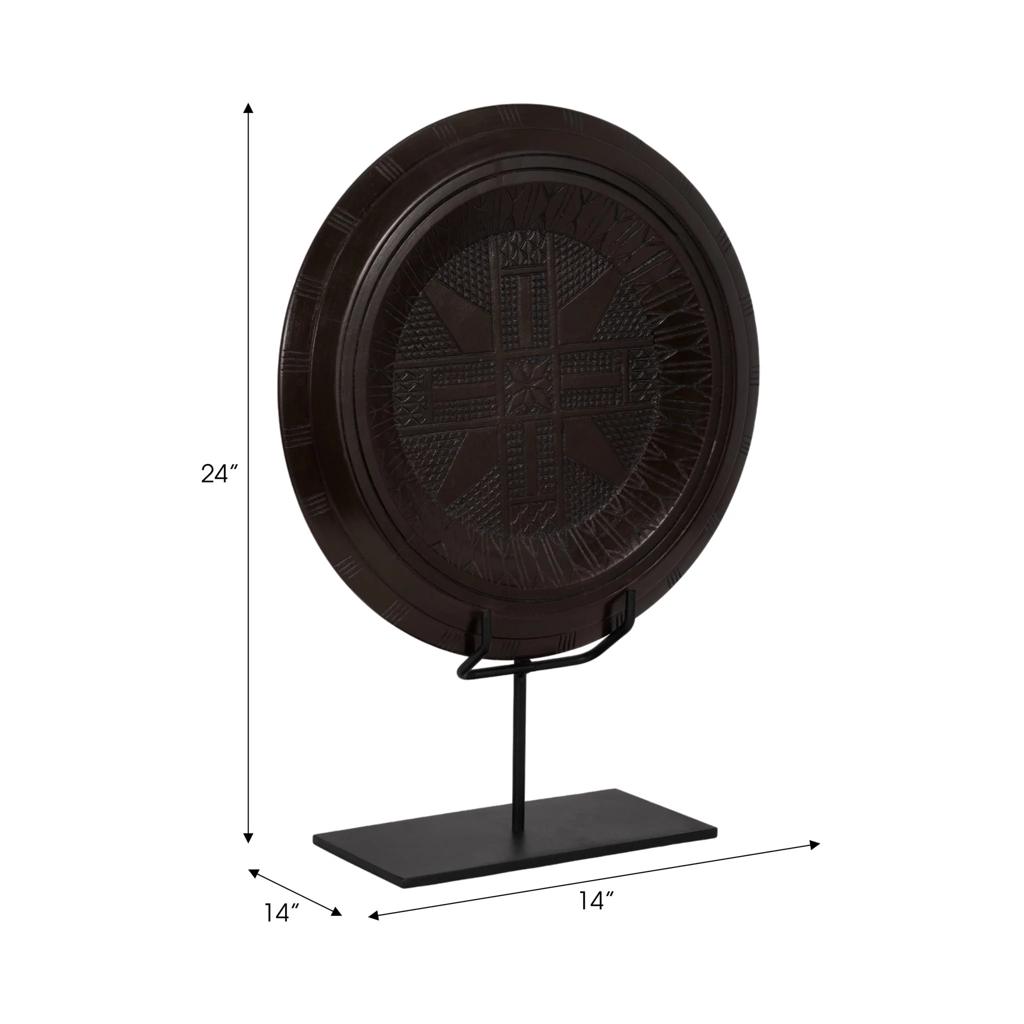 Wood, 24" Aztec Table Accent, Brown - Image 9