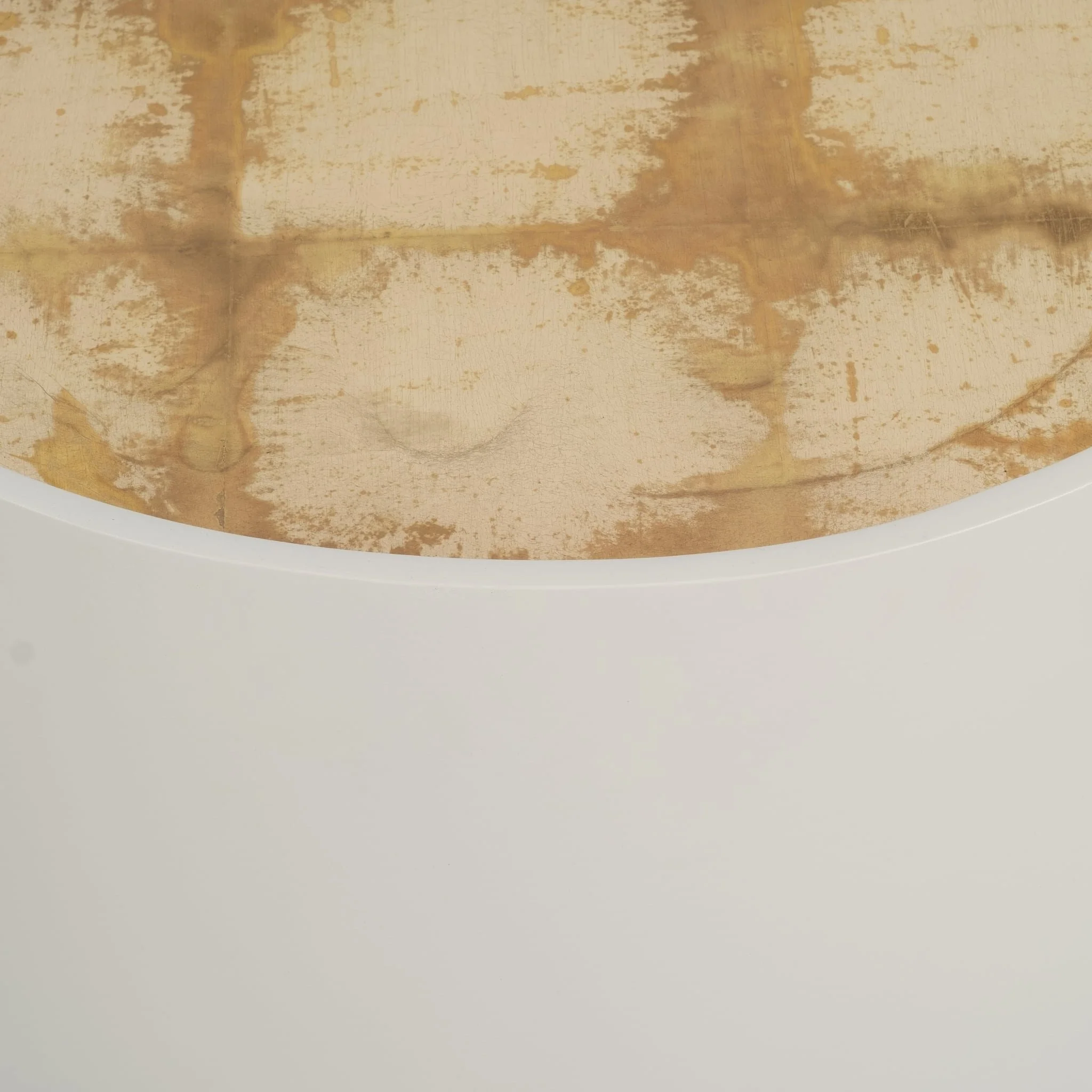 Wood,24" Gold Leaf Top Side Table, Wht/gld - Image 4