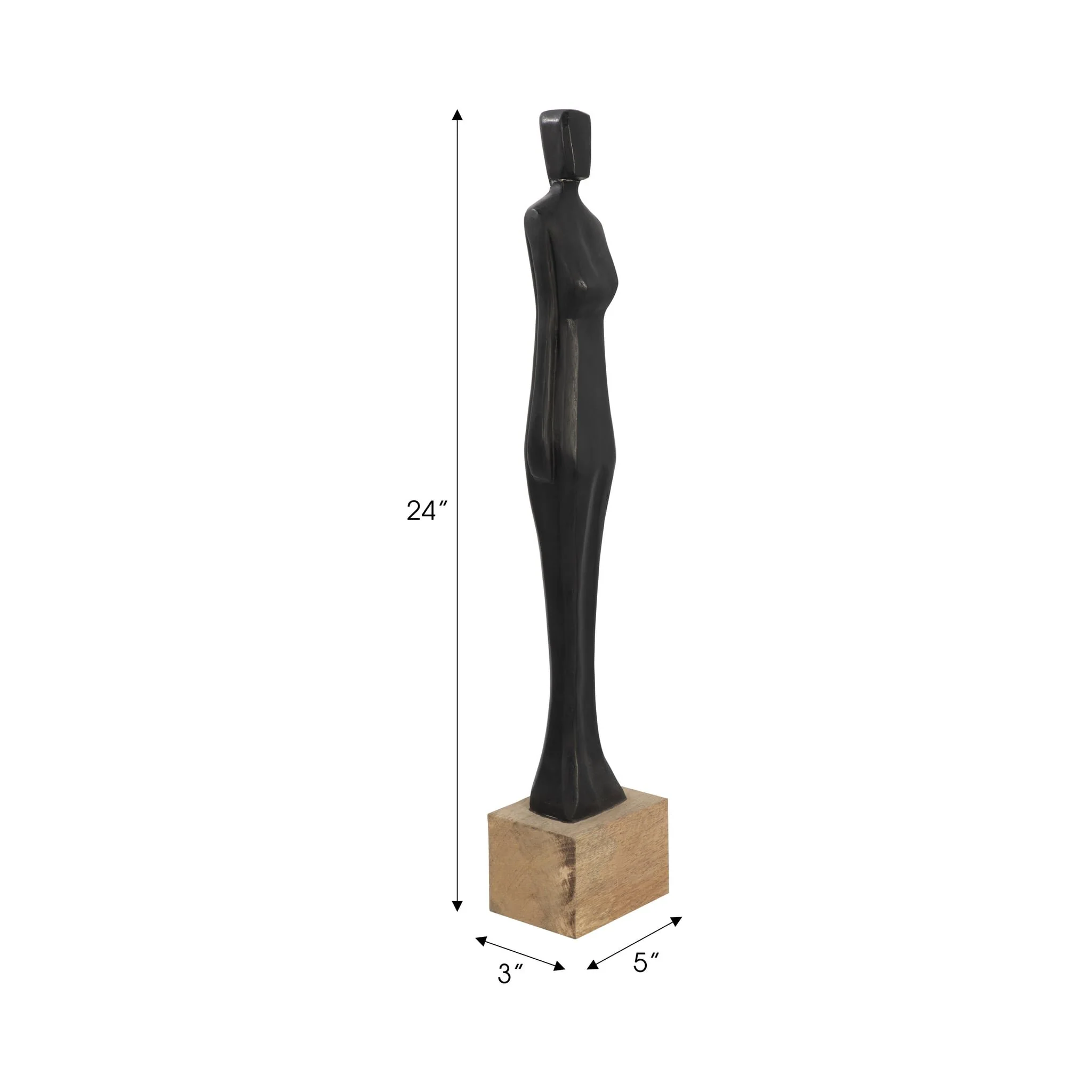 Wood, 24" Standing Lady, Black - Image 9
