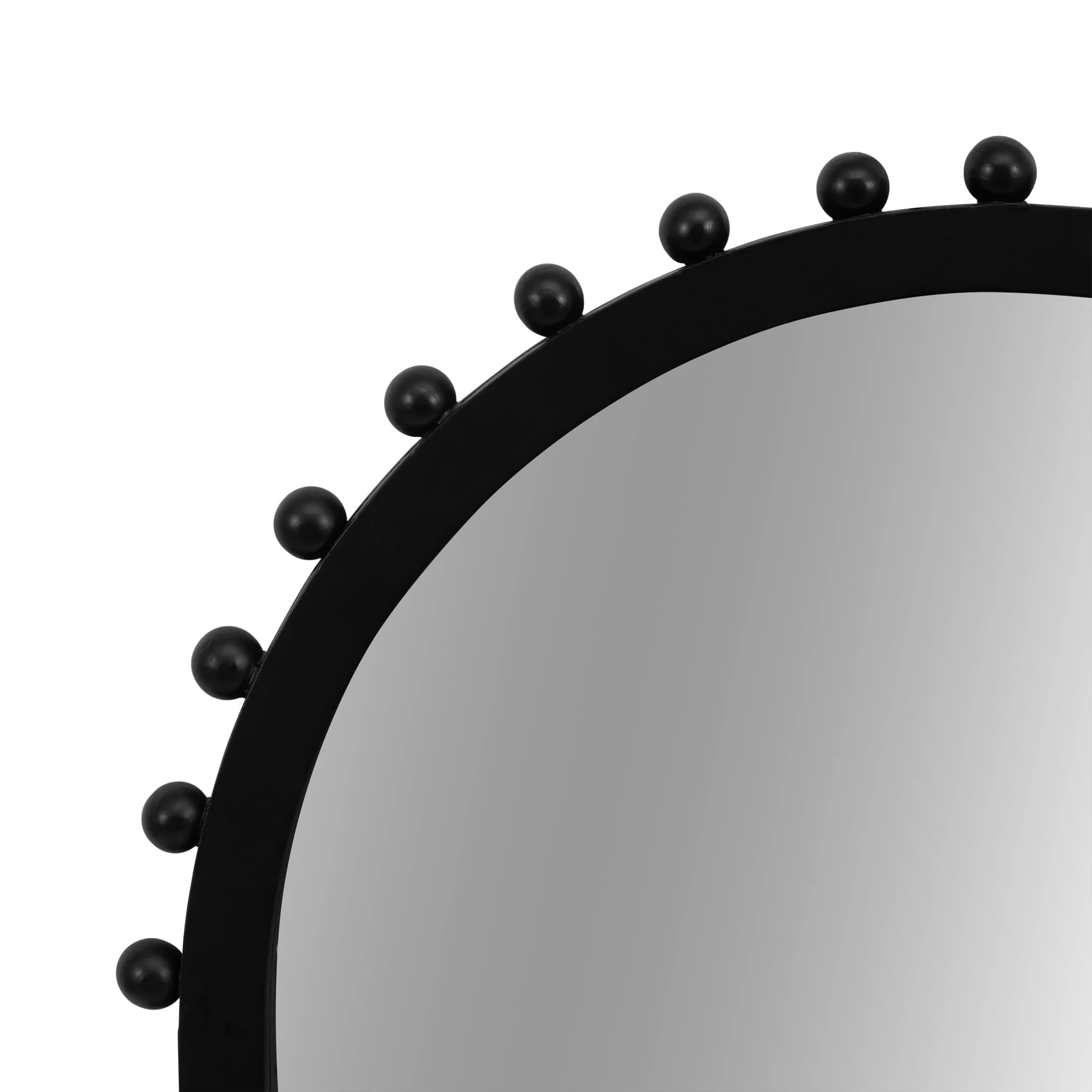 Wood, 24x39 Beaded Arch Mirror, Black - Image 5
