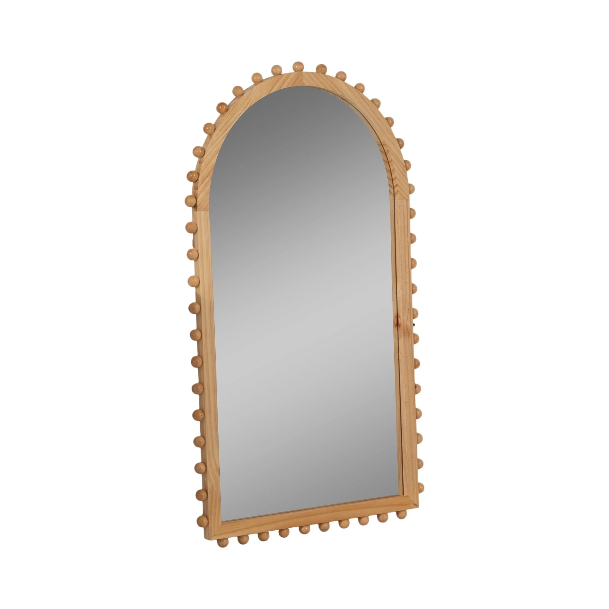 Wood, 24x39 Beaded Arch Mirror, Natural - Image 2