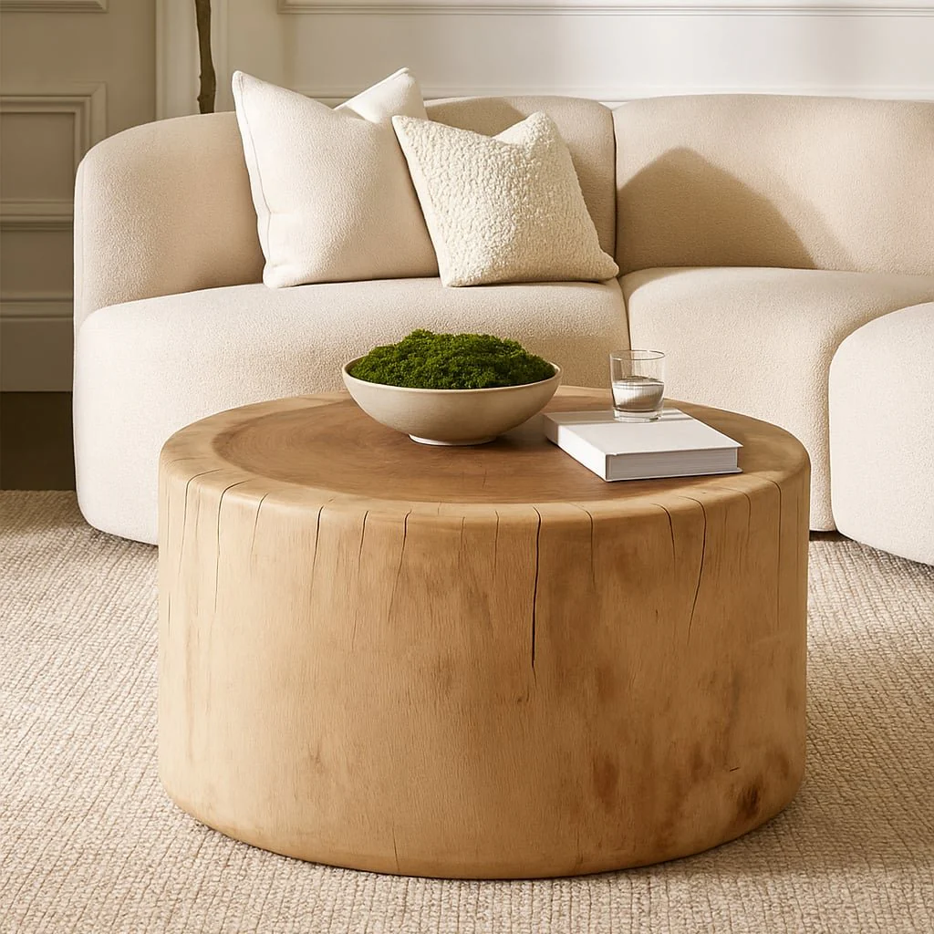 Wood, 25x16 Coffee Table Stump, Natural - Image 8