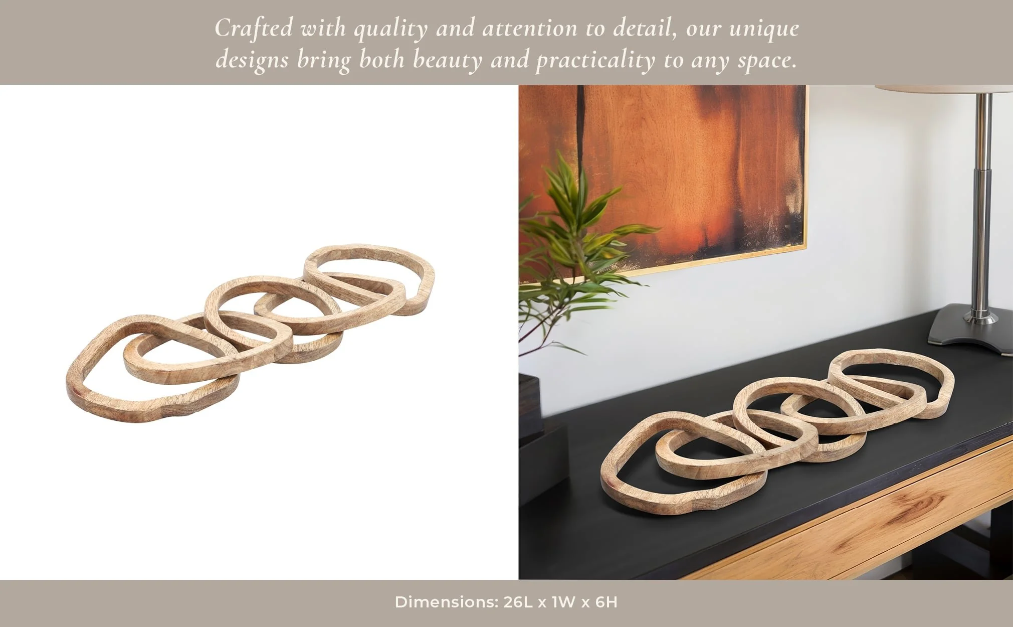 Wood, 26" 5-link Chains, Brown - Image 12