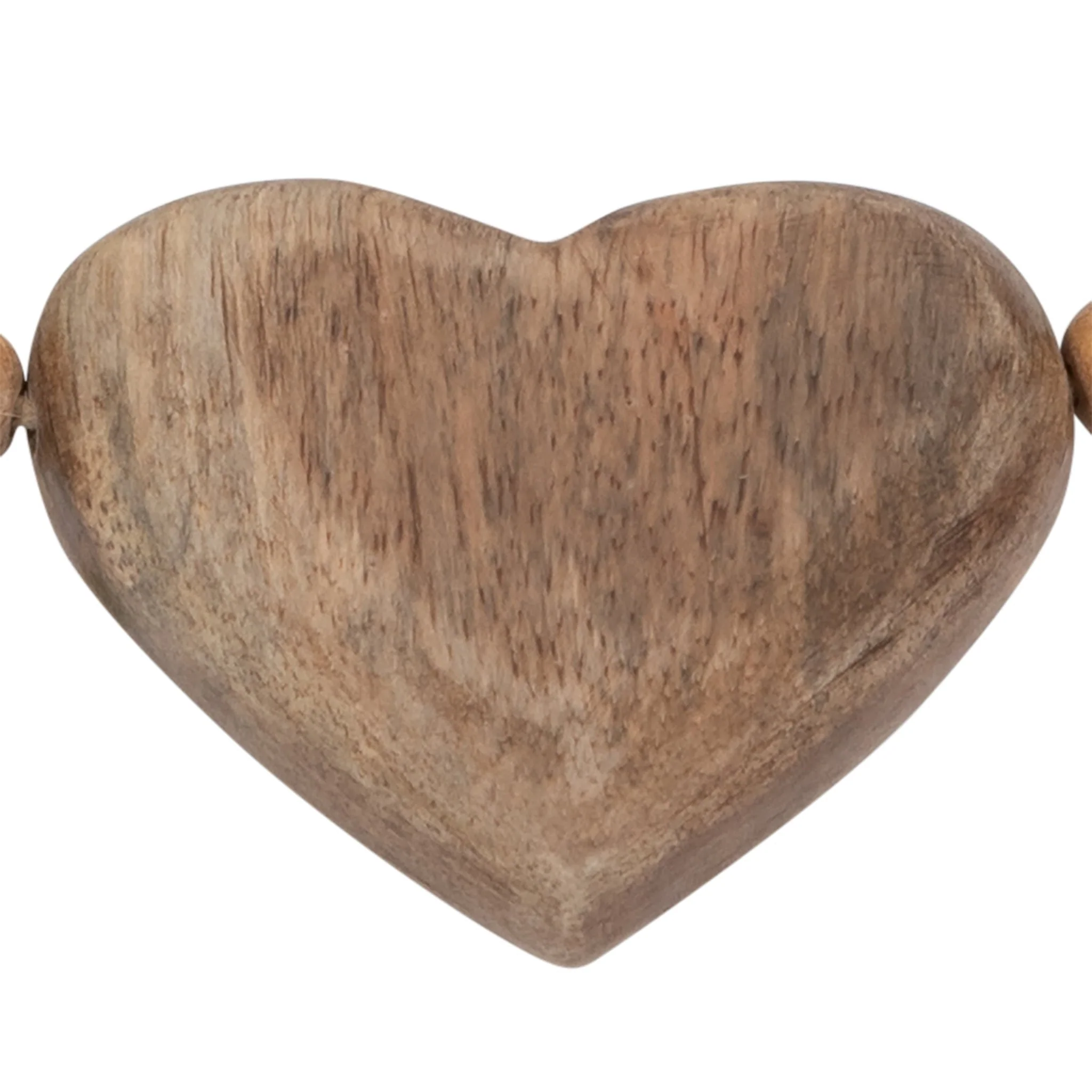 Wood, 26" Beaded Garland With Heart, Natural - Image 5