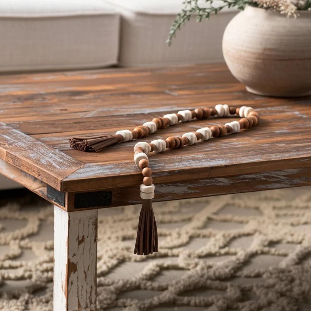 Wood, 26x.75 Travertine Beads Faux Leather, Multi - Image 10