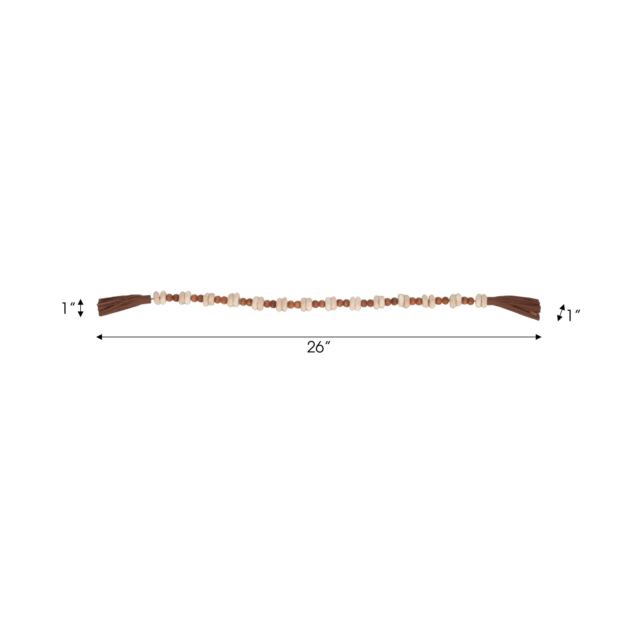 Wood, 26x.75 Travertine Beads Faux Leather, Multi - Image 7