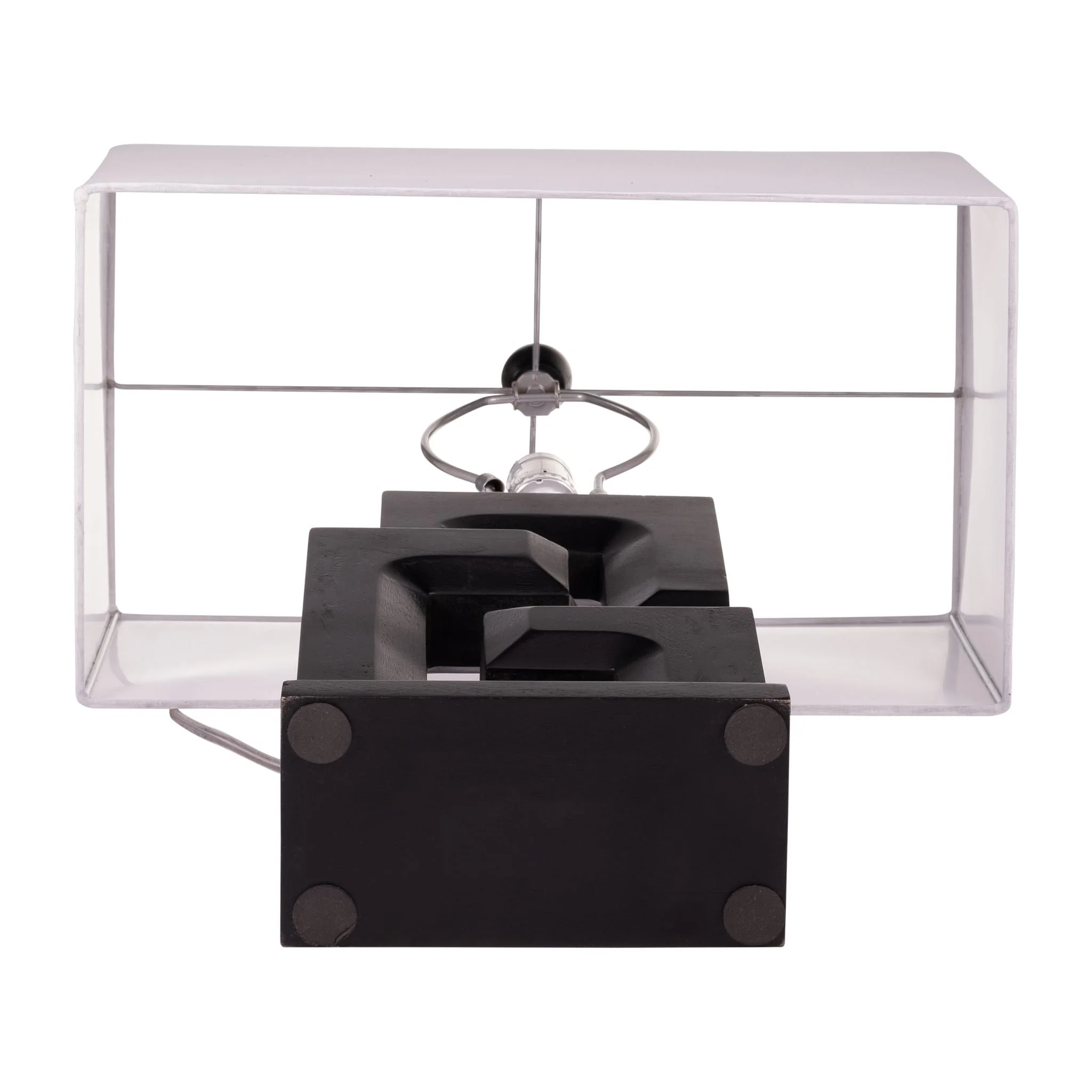 Wood, 27"h Geometric Lamp, Black - Image 7