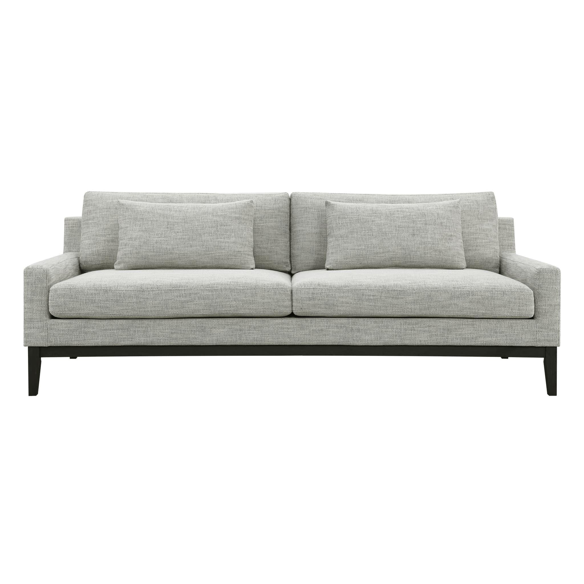 Wood, 3-seater  Bolstered Sofa, Tan/black Kd - Image 2