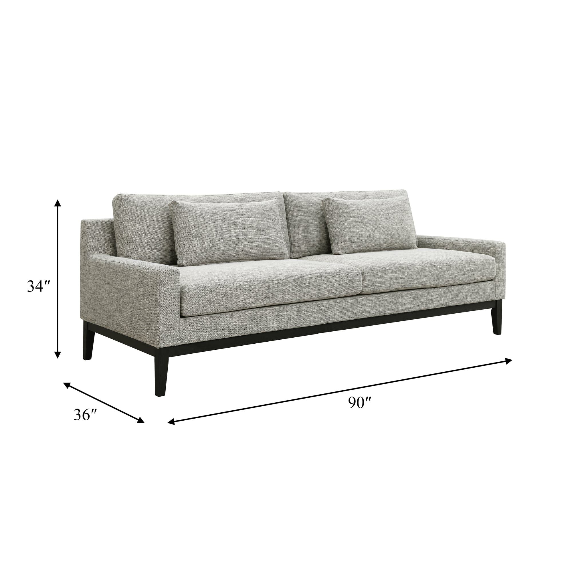 Wood, 3-seater  Bolstered Sofa, Tan/black Kd - Image 4