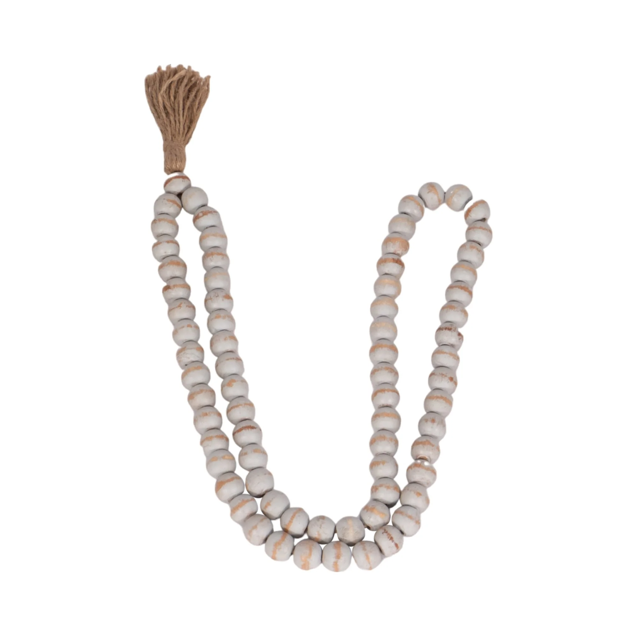 Wood, 30"x1" Double Bead Garland, Antique Gray - Image 3