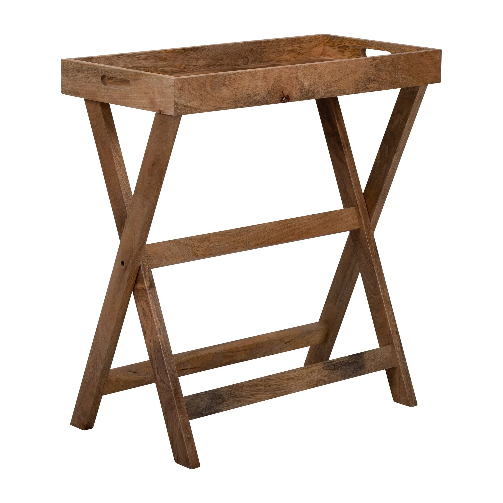 Wood, 30x32" Butler Tray W/ Stand, Brown Kd - Image 2