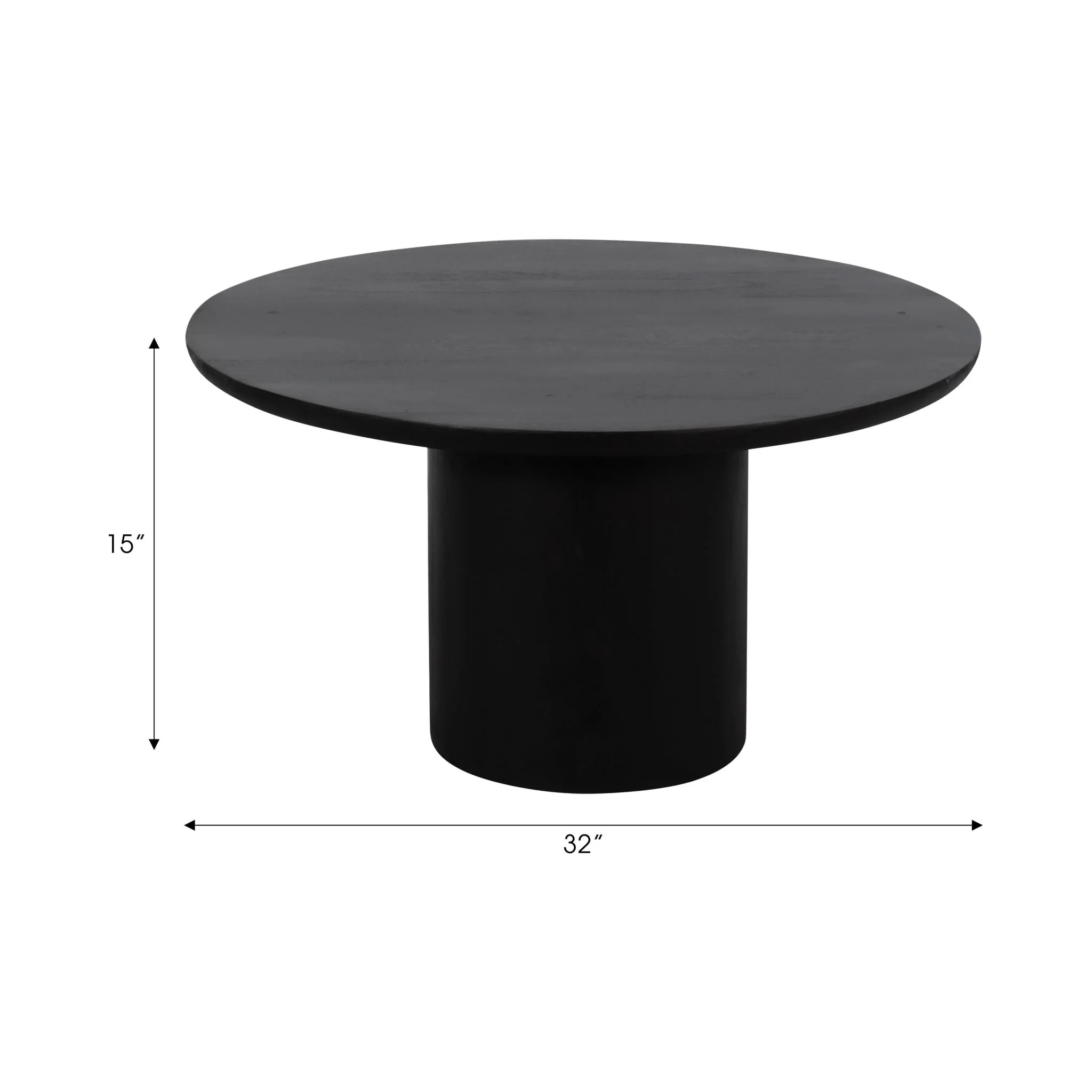 Wood, 32" Minimalist Coffee Table, Black - Image 7