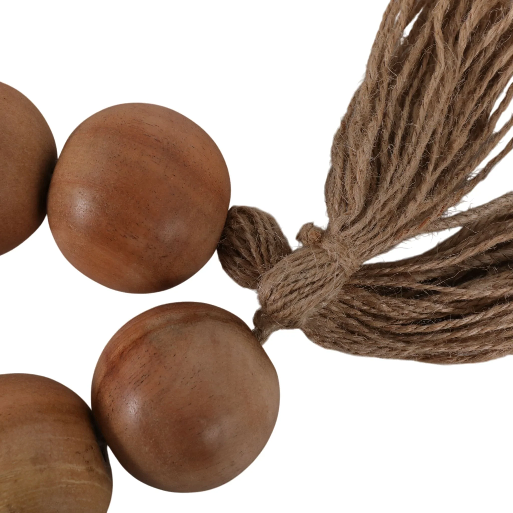 Wood, 32"l, 2"lrg Beaded Garland W/ Tassel,natural - Image 6