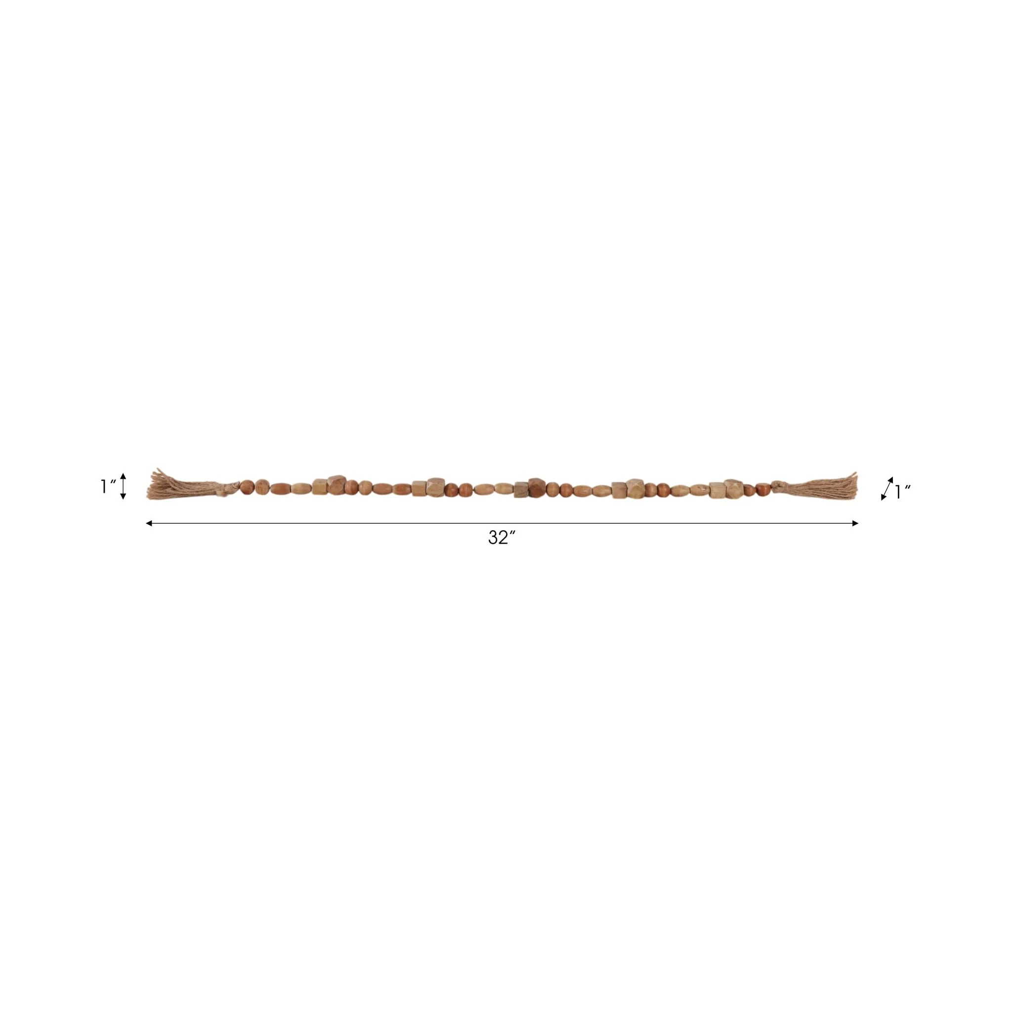 Wood, 32x.75 Bead Garland, Natural - Image 2