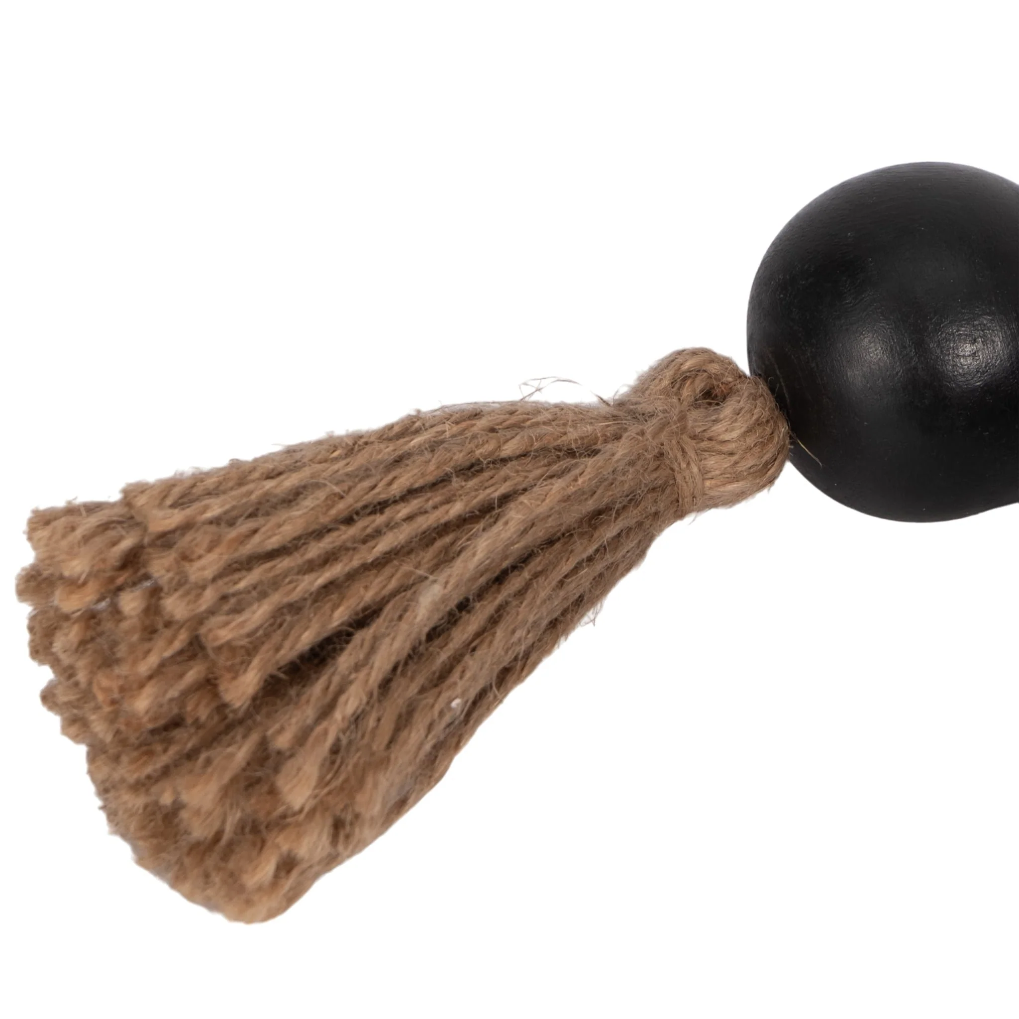 Wood, 32x2 Double Beaded Garland W/tassel,blk - Image 5