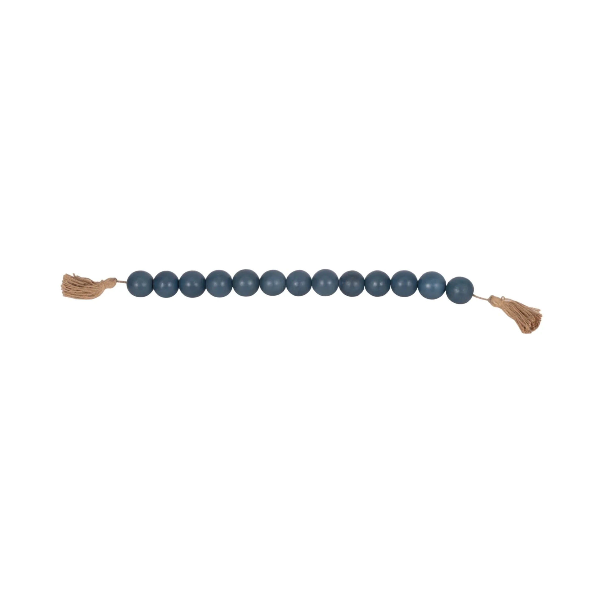 Wood, 32x2 Large Bead Garland W/ Tassel, Teal/blu - Image 6