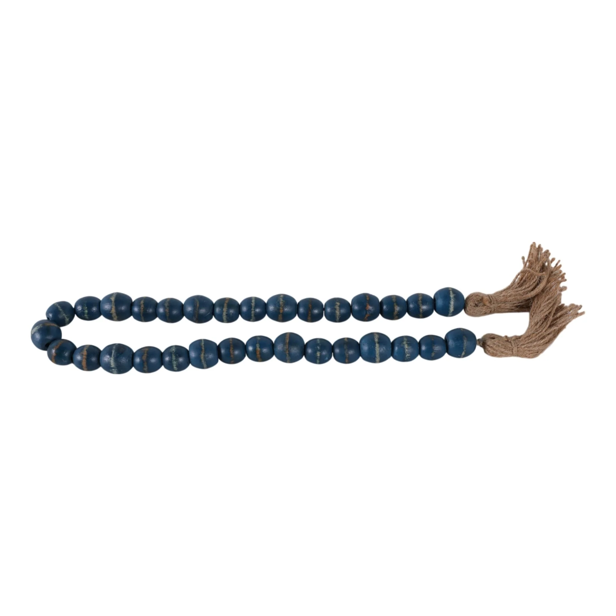 Wood, 33"l, 1"bead Garland, Blue - Image 3
