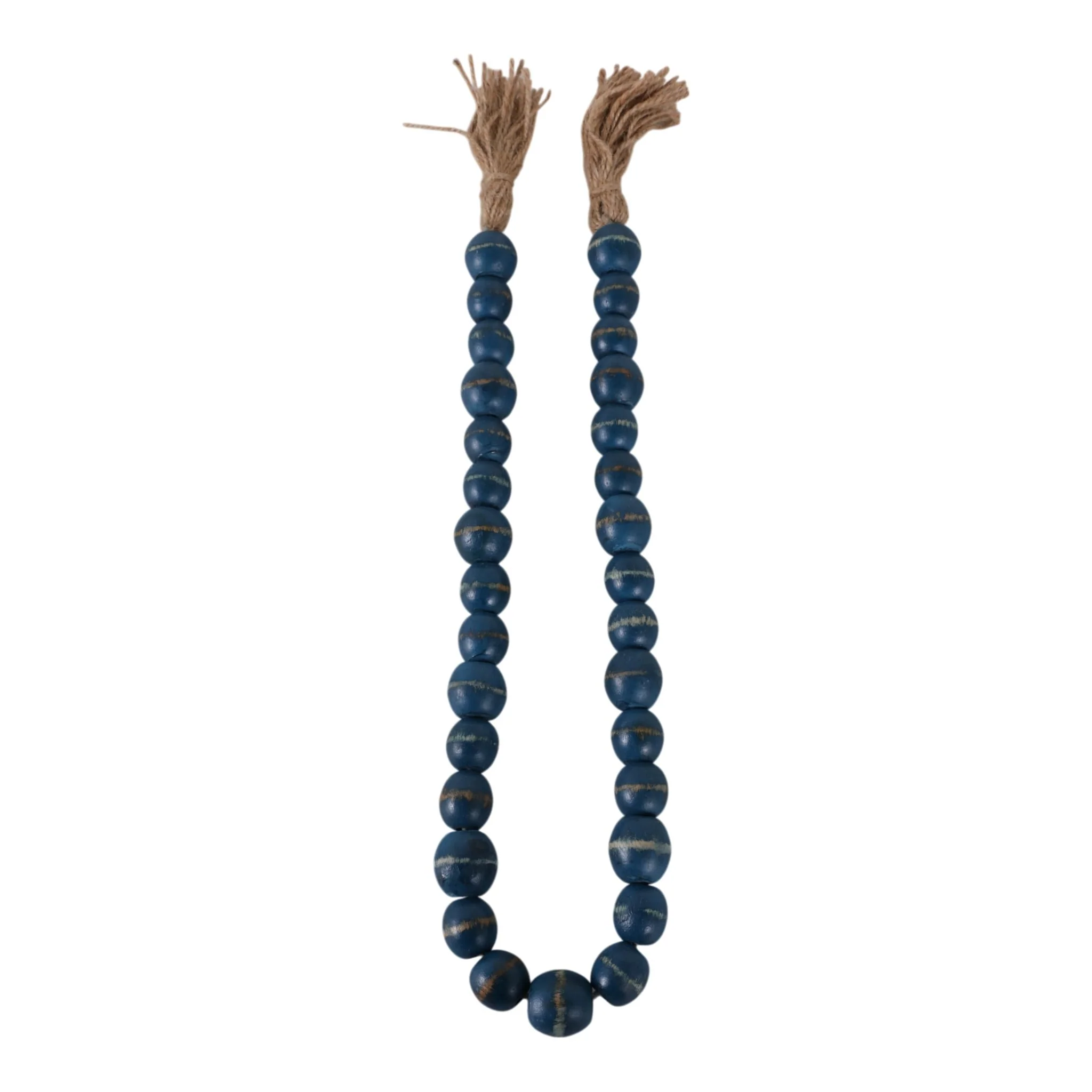Wood, 33"l, 1"bead Garland, Blue - Image 4