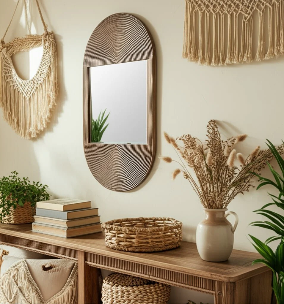 Wood, 34"lx18"w Oval Mirror, Brown - Image 12