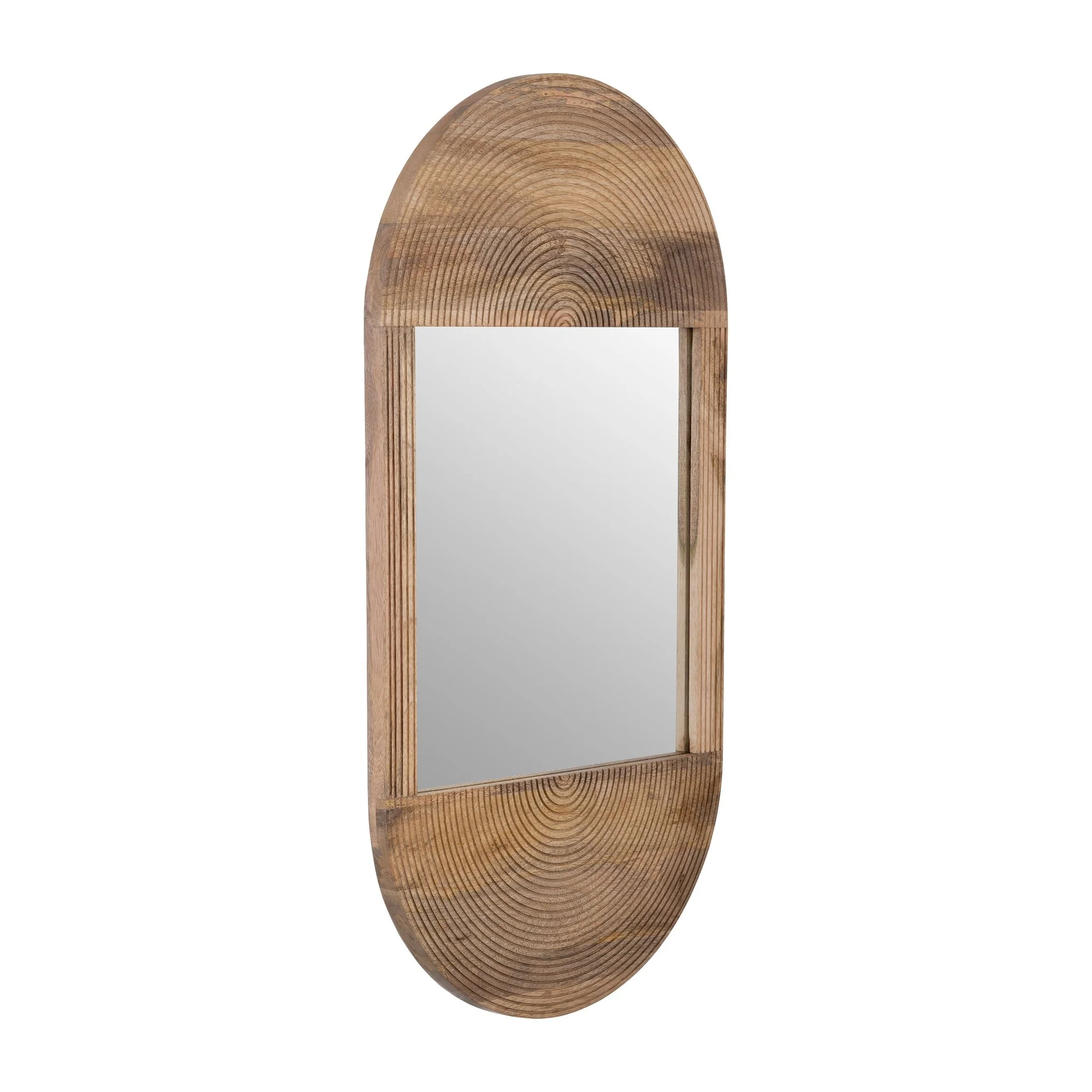 Wood, 34"lx18"w Oval Mirror, Brown - Image 2