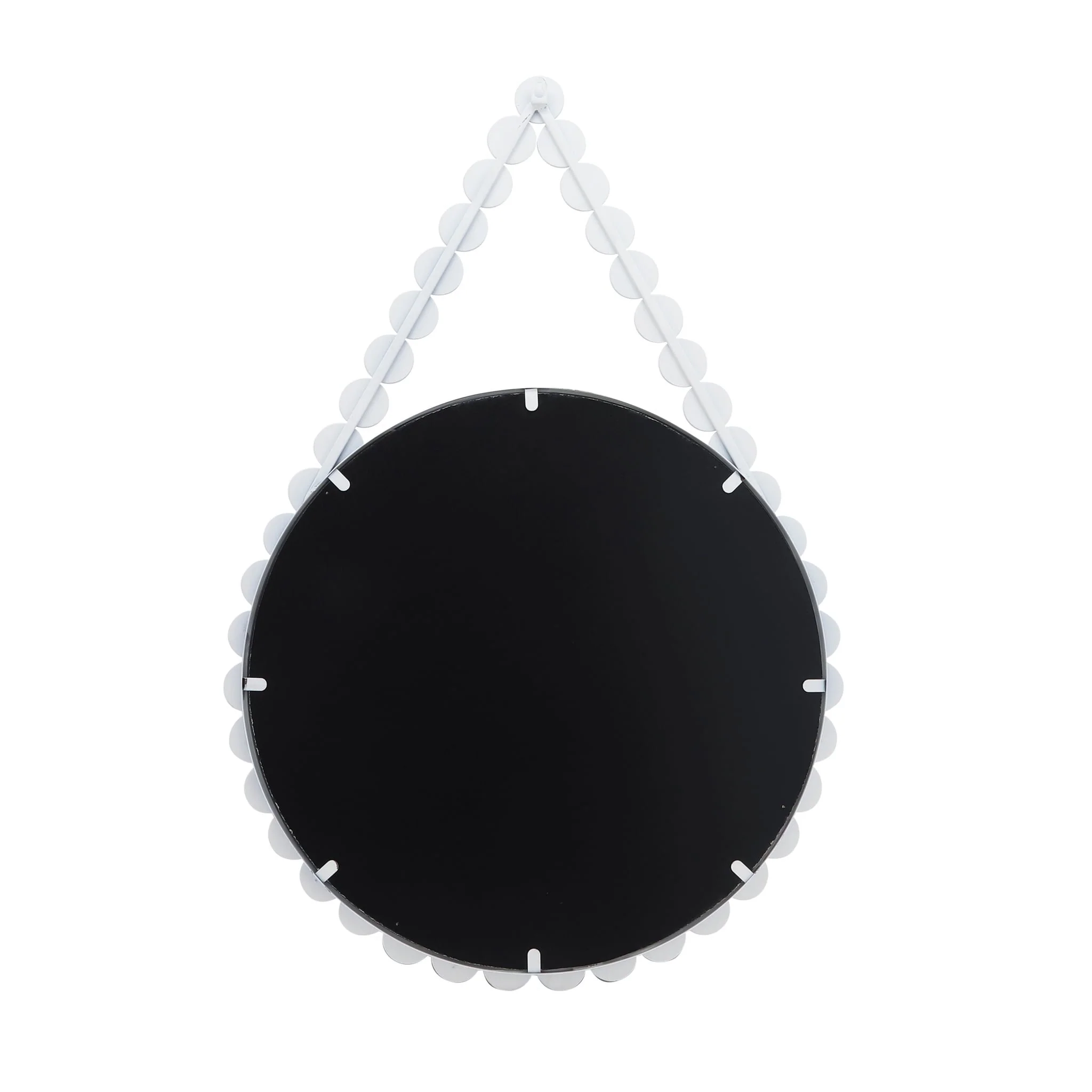 Wood, 36" Beaded Mirror, White Wb - Image 2