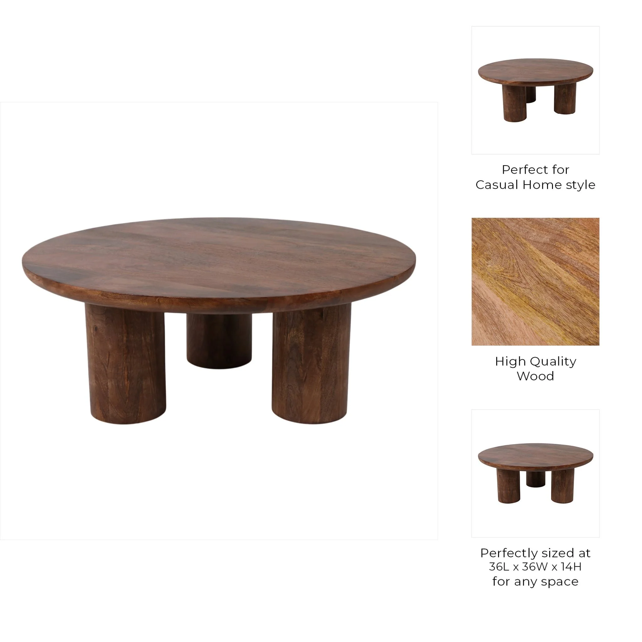 Wood,36" Scandinavian Coffee Table,brwn Kd - Image 9