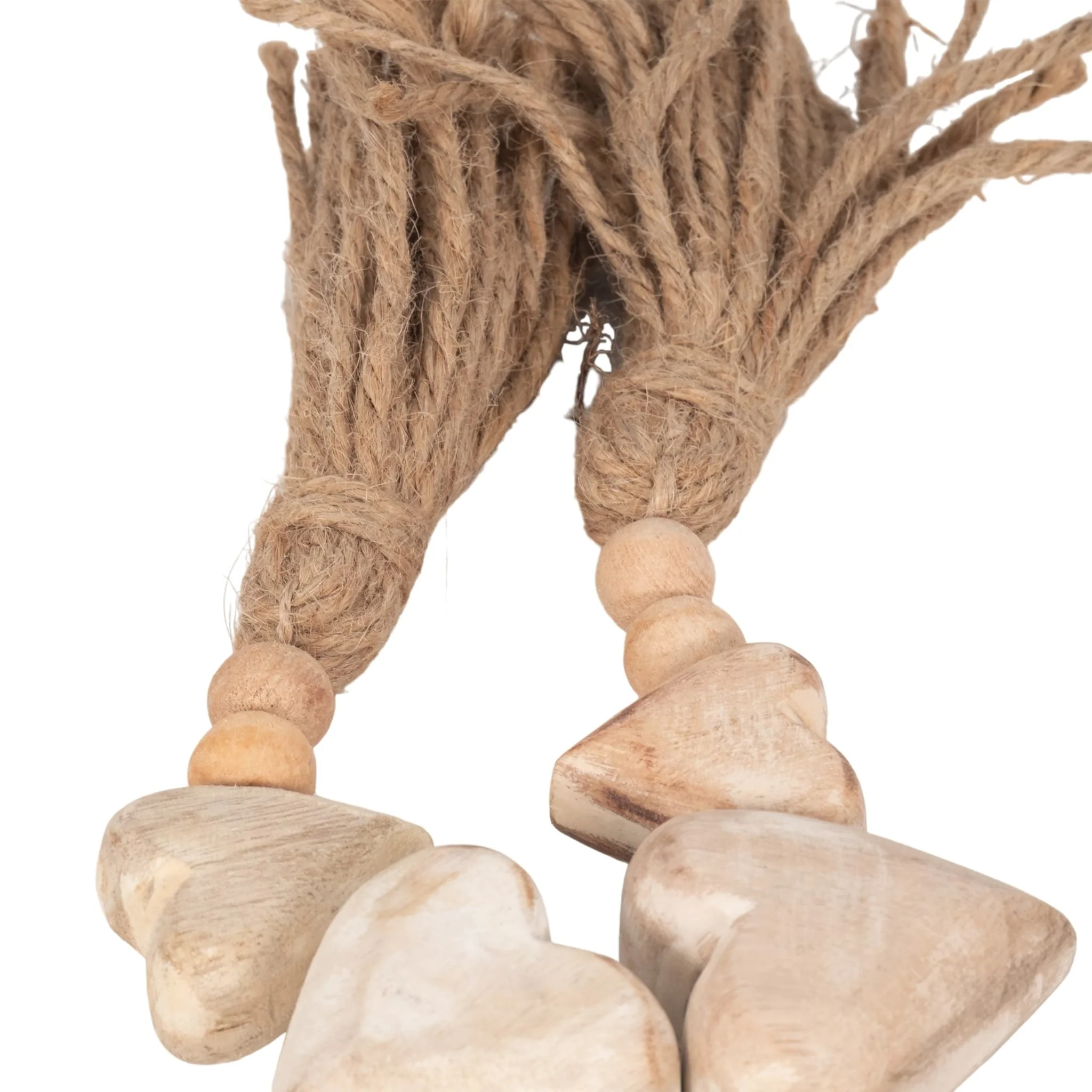 Wood, 38" Heart Beaded Garland, White - Image 5