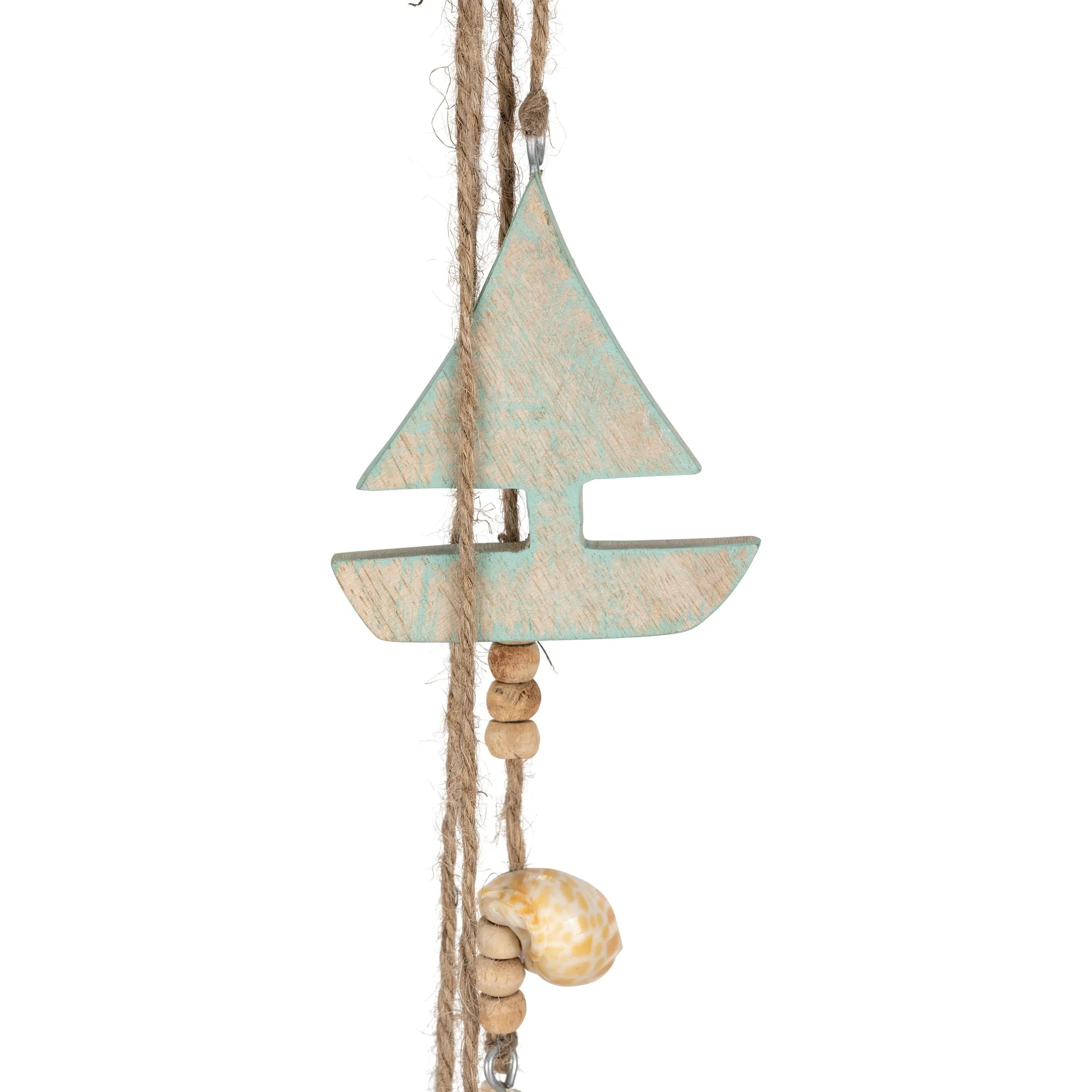 Wood, 40"h Hanging Sailboat, Blue/white - Image 3