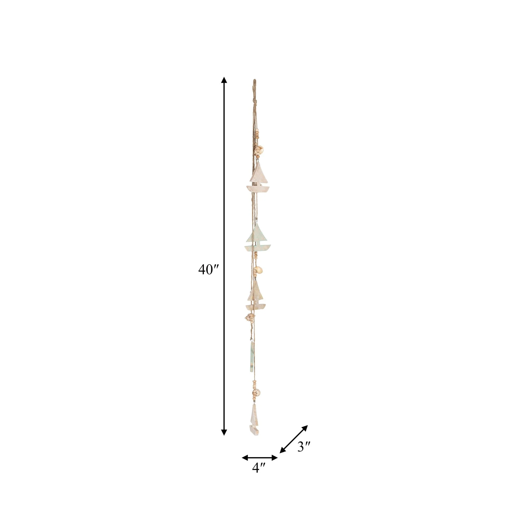 Wood, 40"h Hanging Sailboat, Blue/white - Image 6