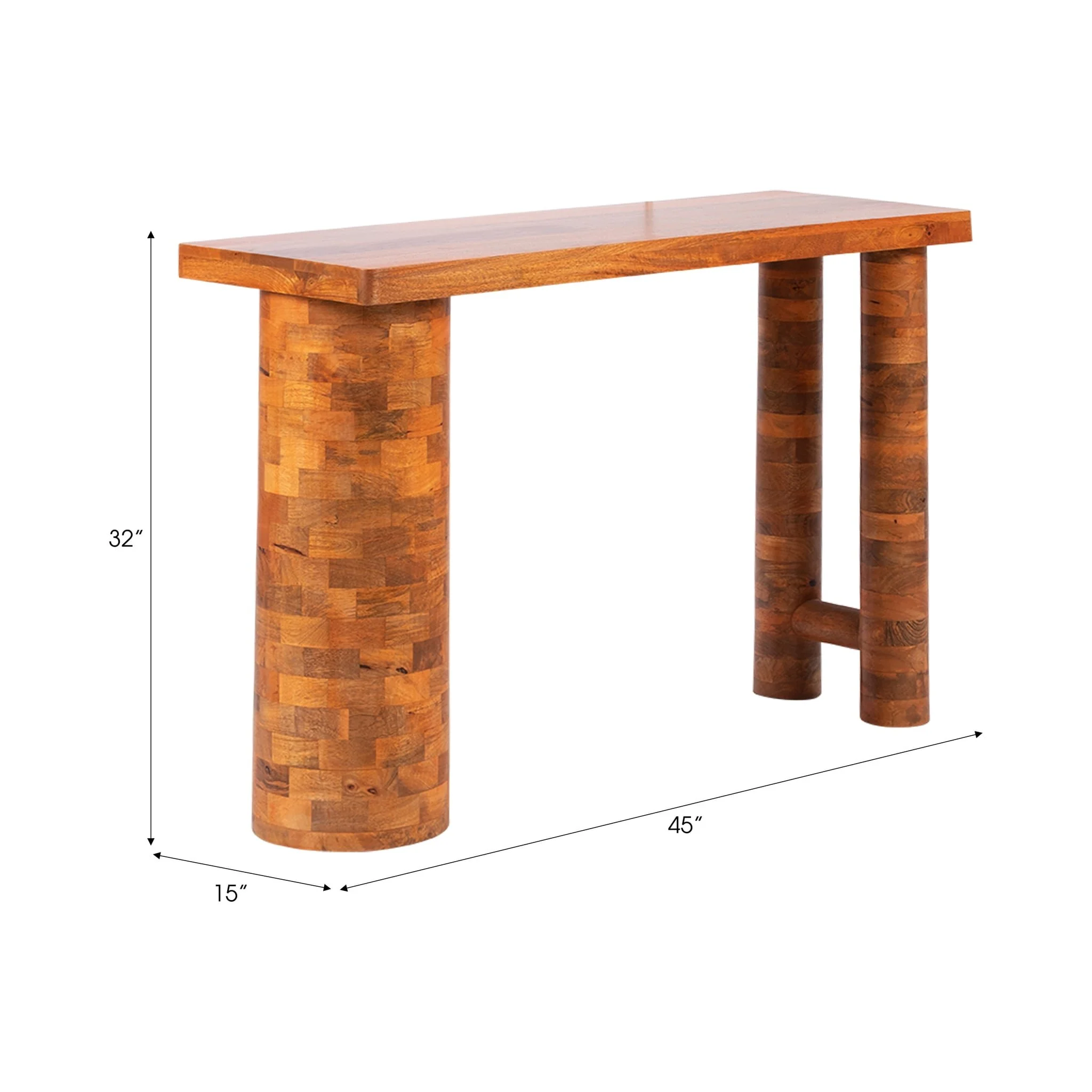 Wood, 46x32" Console, Brown - Image 6