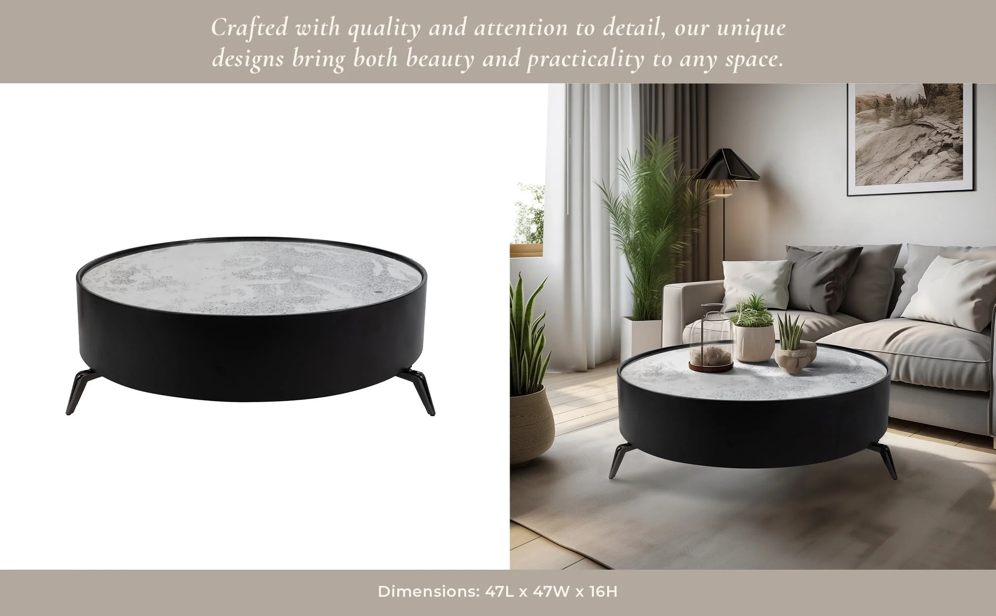 Wood, 47" Spider Leg, Coffee Table, Blk, Kd - Image 10