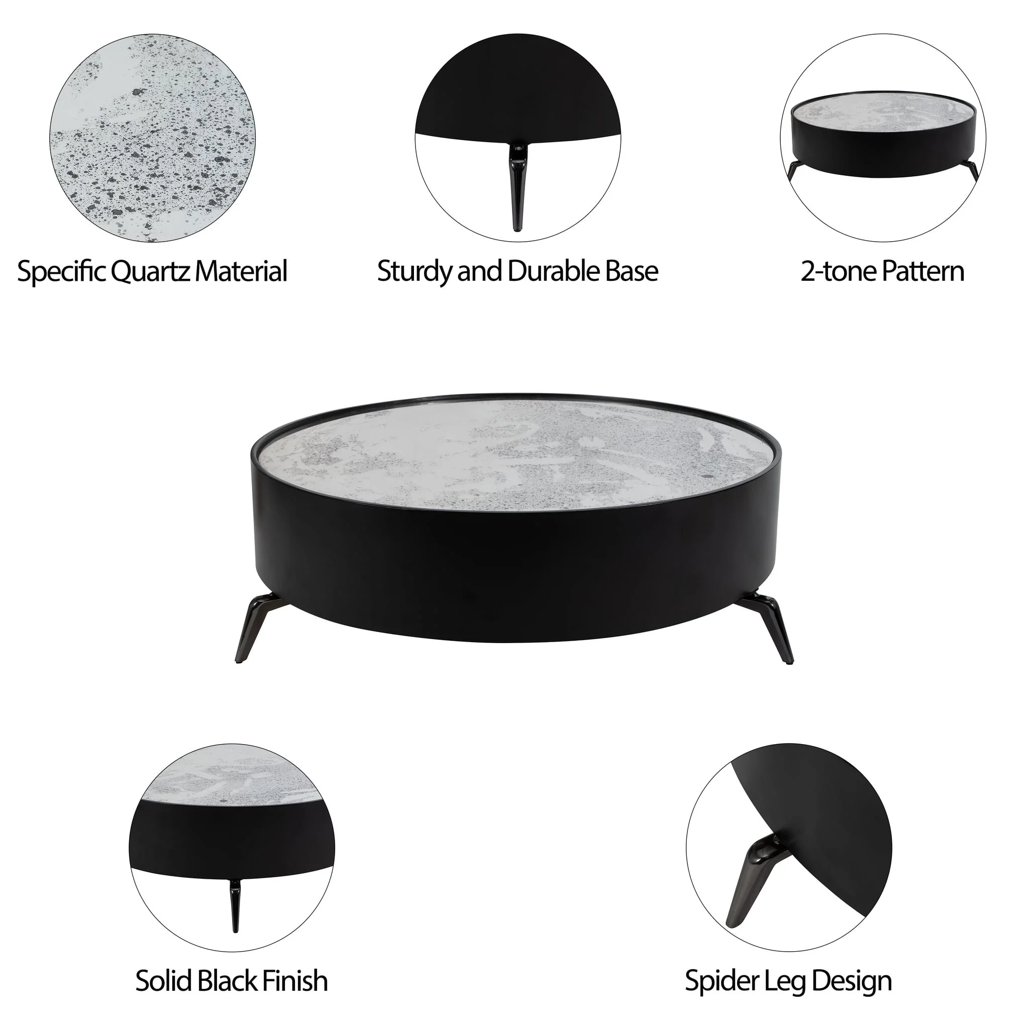 Wood, 47" Spider Leg, Coffee Table, Blk, Kd - Image 8