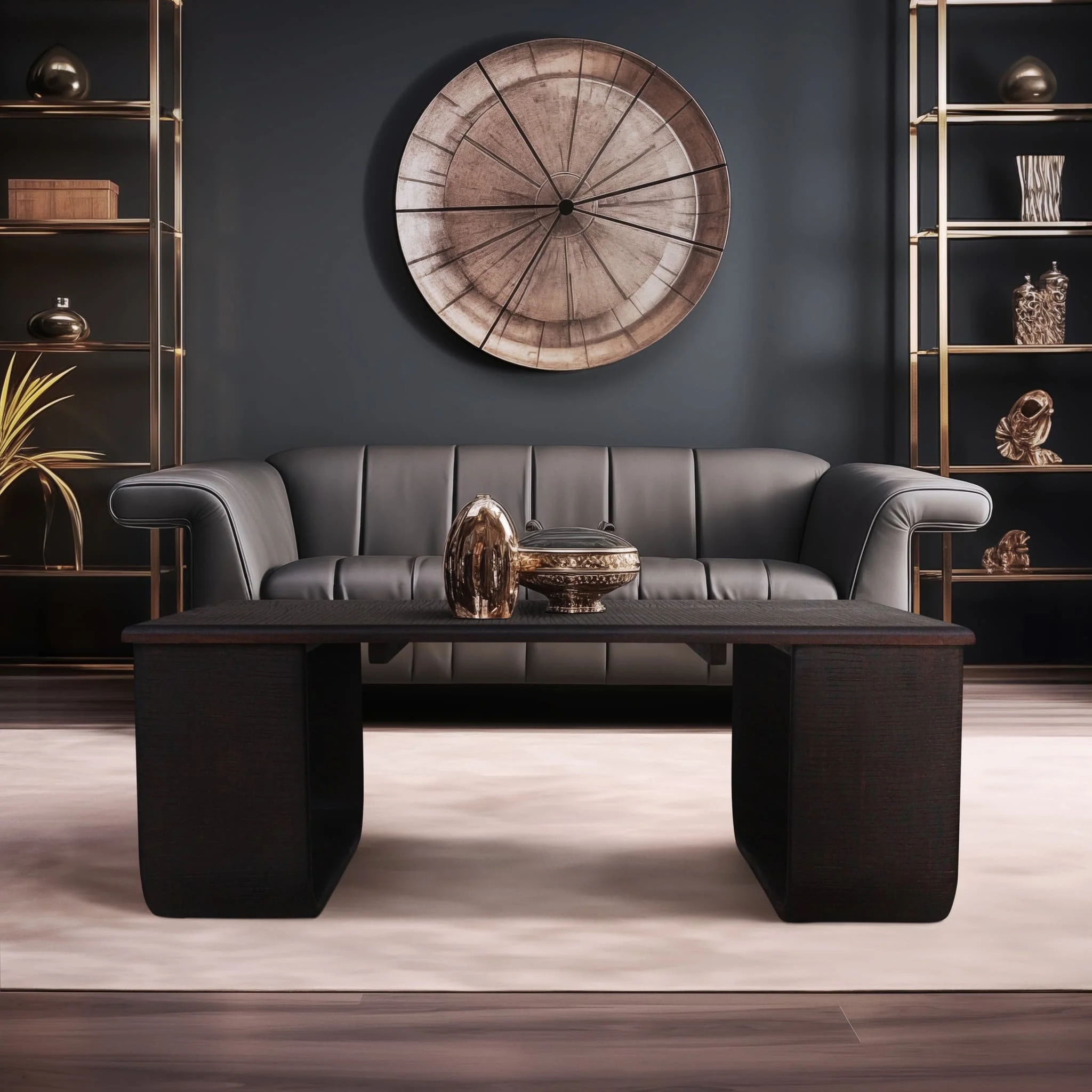 Wood, 47" Textured Coffee Table, Brown Kd - Image 9