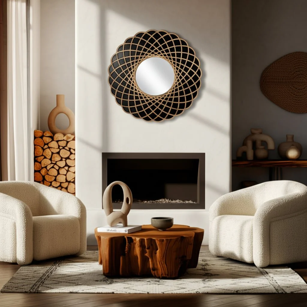 Wood, 48" Kaleidoscope Mirror, Black - Image 10