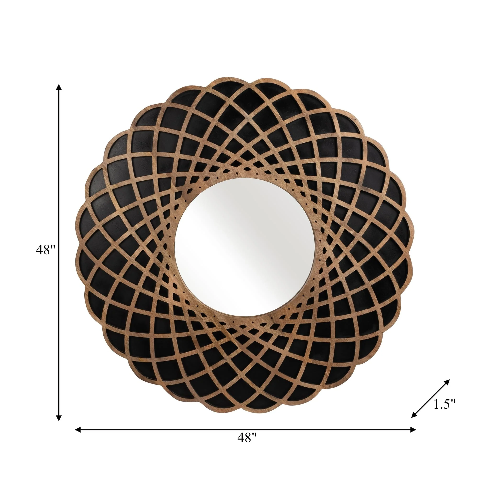 Wood, 48" Kaleidoscope Mirror, Black - Image 6