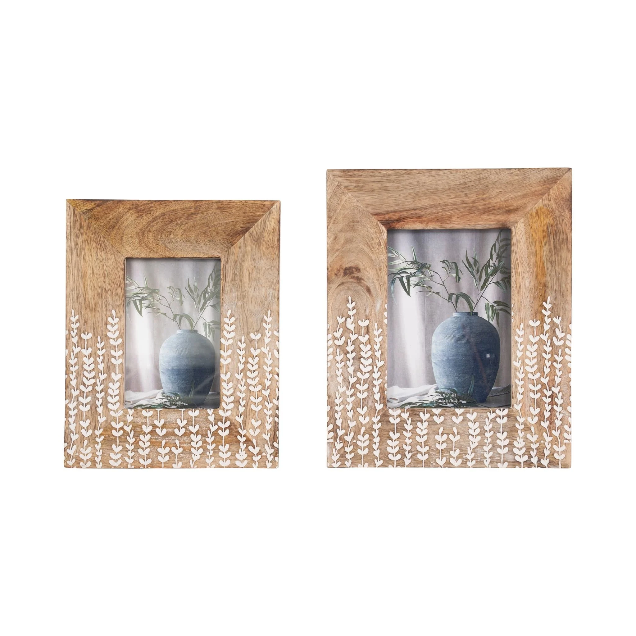 Wood, 4x6 Vines Photo Frame, Natural/white - Image 6
