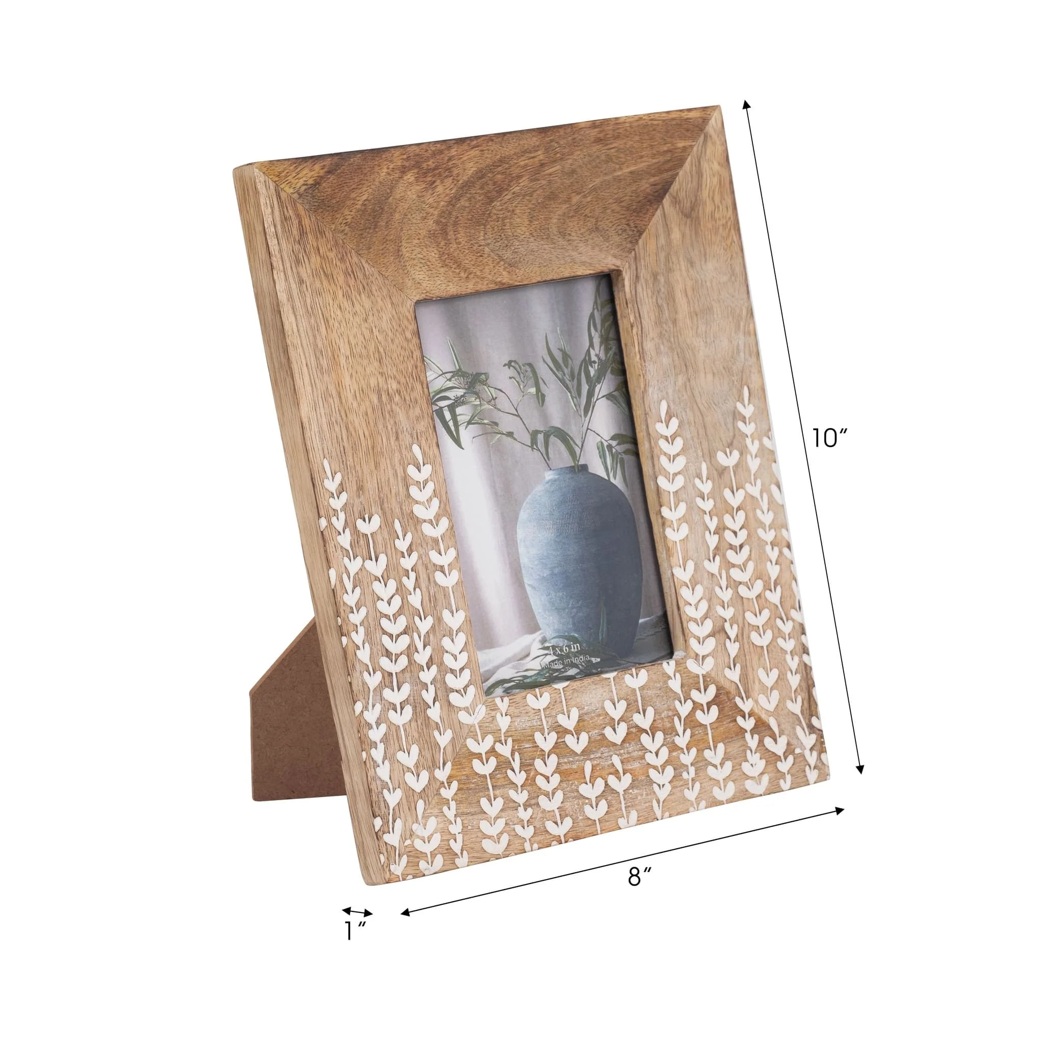 Wood, 4x6 Vines Photo Frame, Natural/white - Image 7