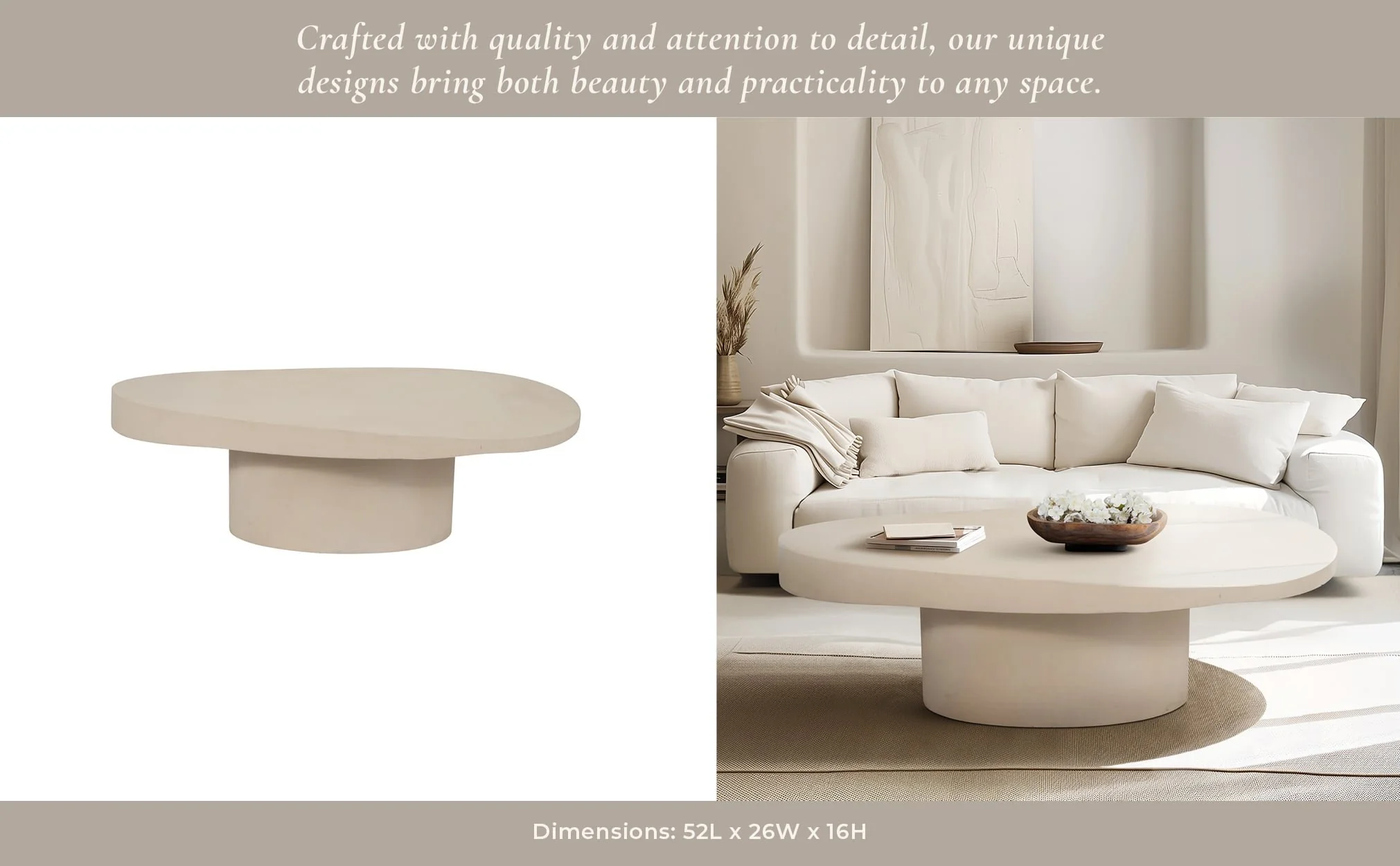 Wood, 52" Minimalist Coffee Table, Kd, 2boxes - Image 11
