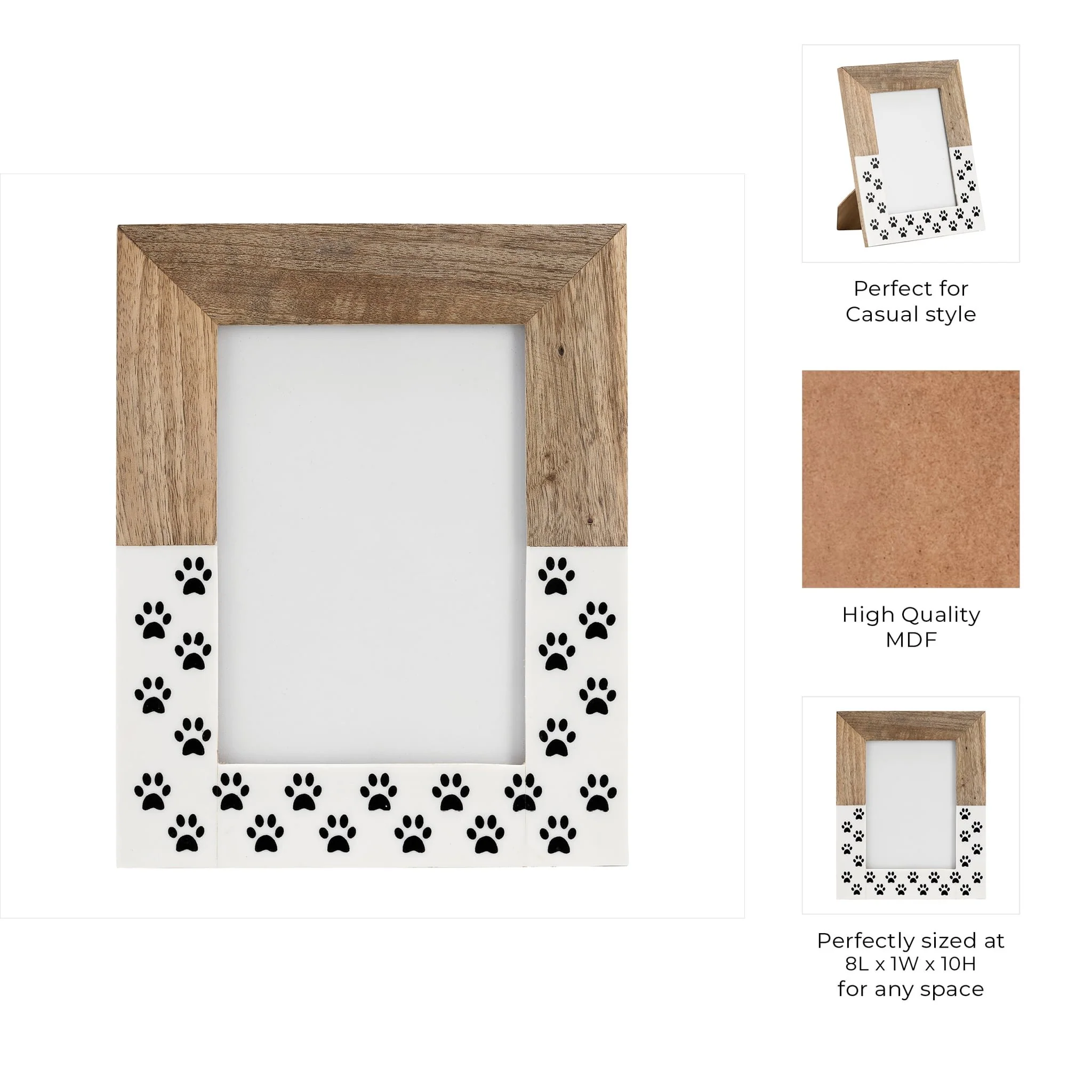 Wood,5x7, Dog-paws Photo Frame,white - Image 7