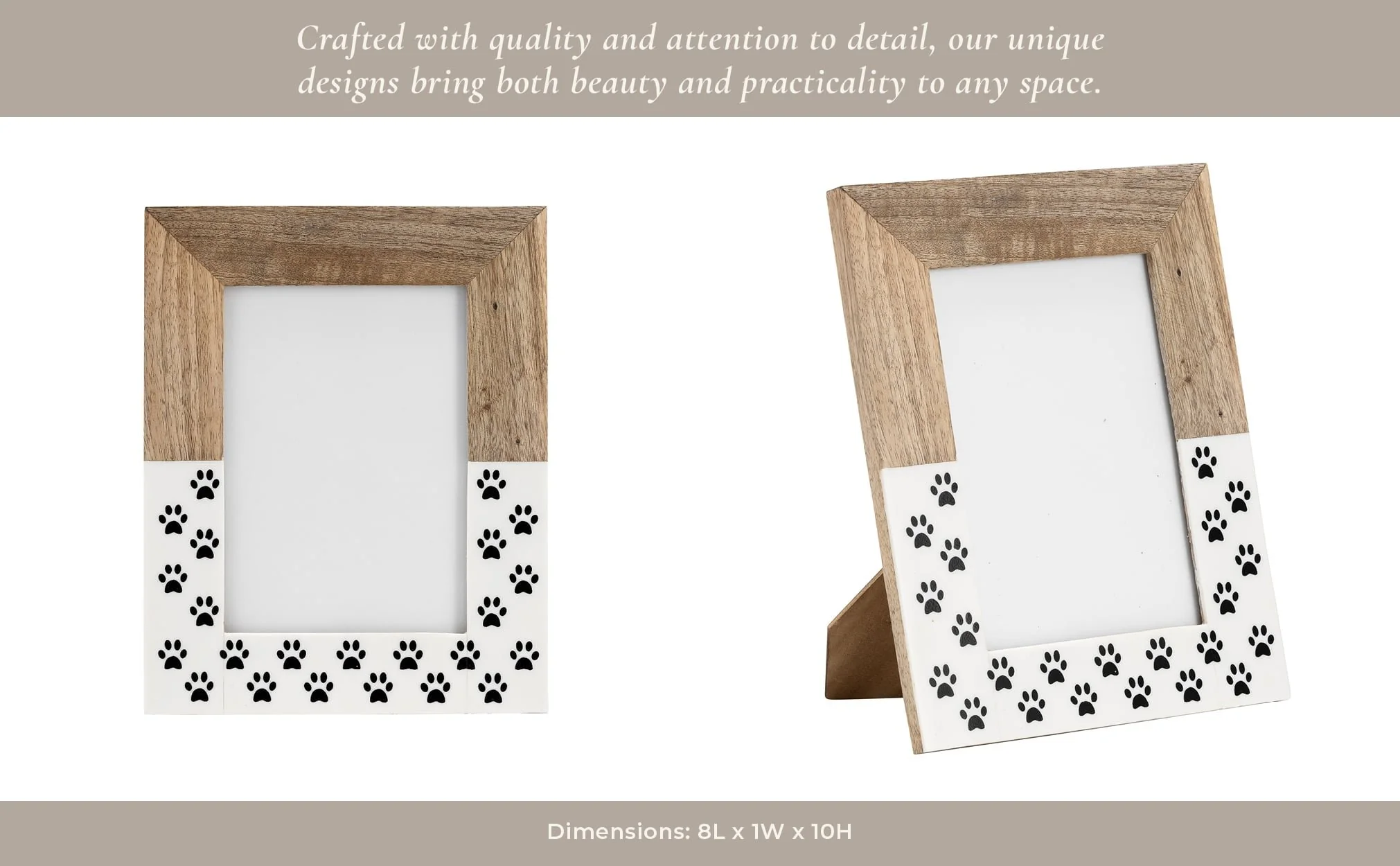 Wood,5x7, Dog-paws Photo Frame,white - Image 9