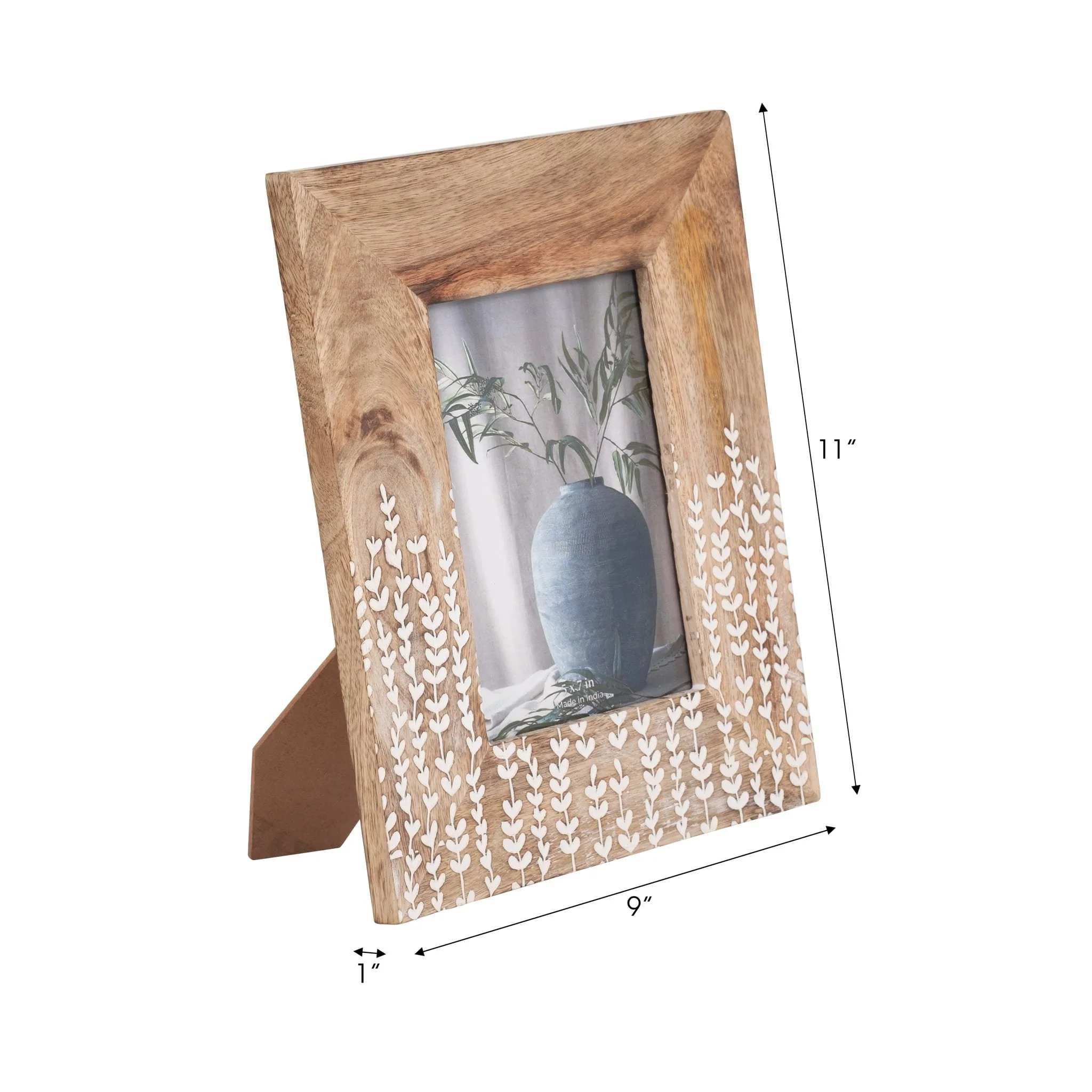 Wood, 5x7 Vines Photo Frame, Natural/white - Image 7