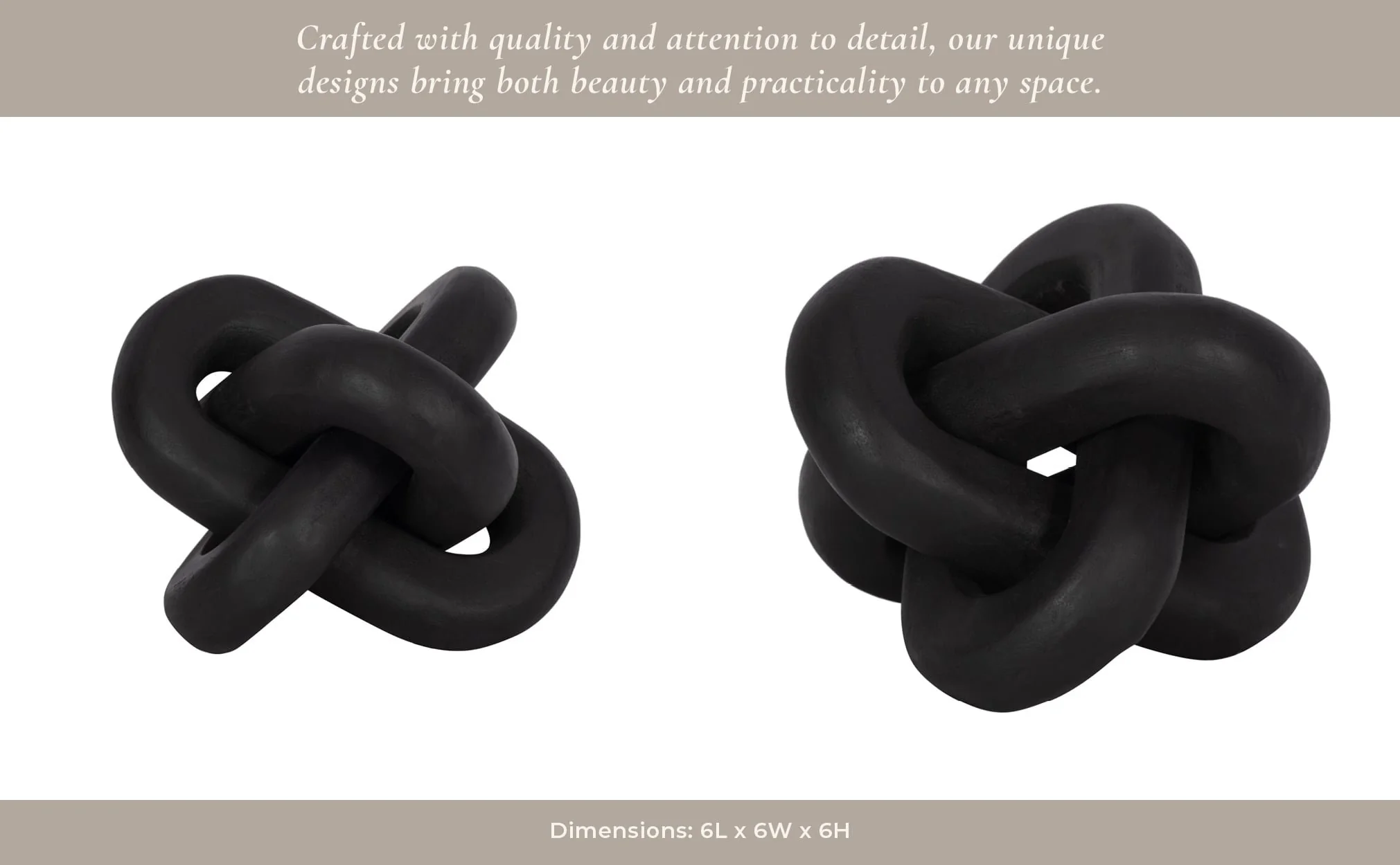 Wood, 6" Decorative Knot, Black - Image 5