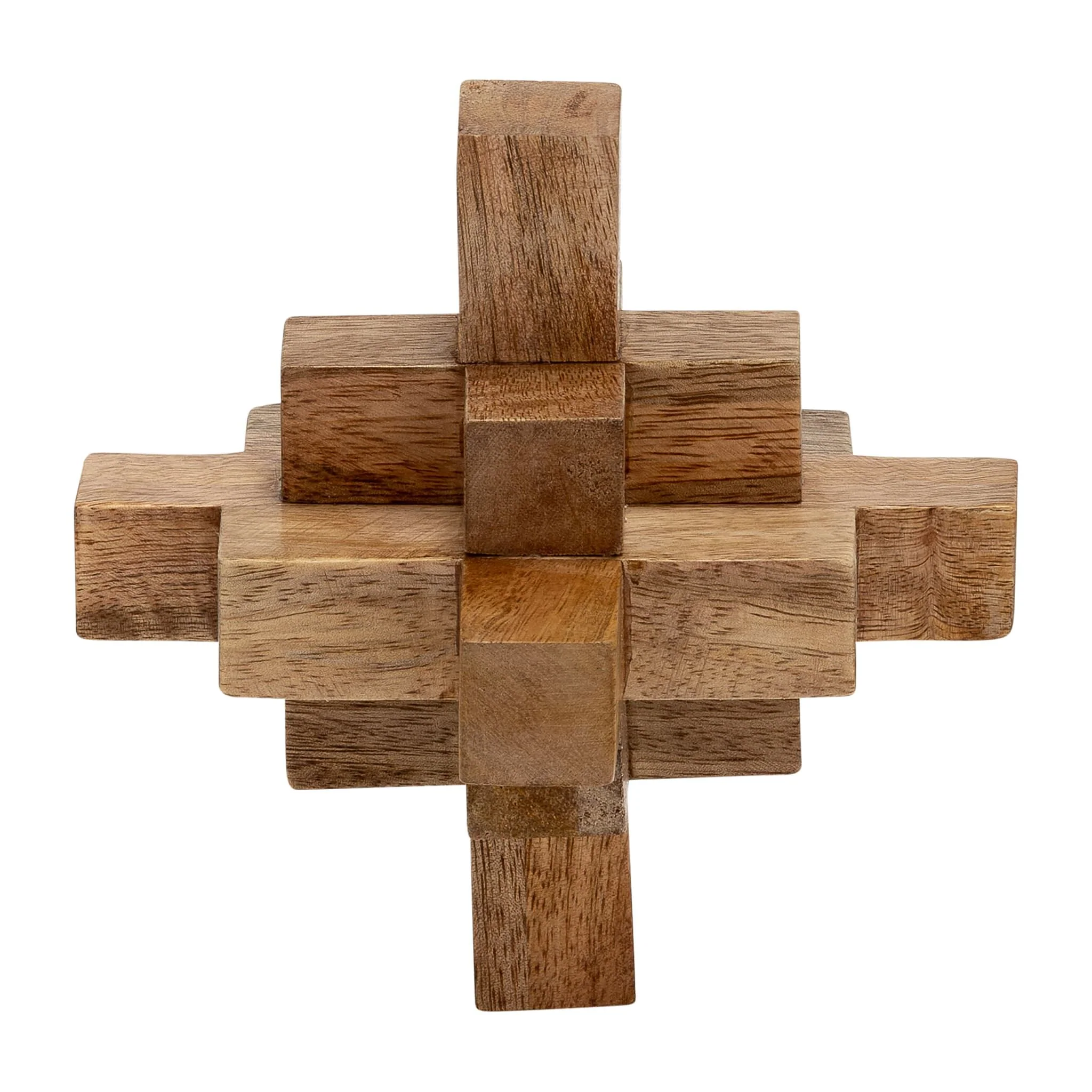 Wood, 6"  Geometric Orb, Natural - Image 3